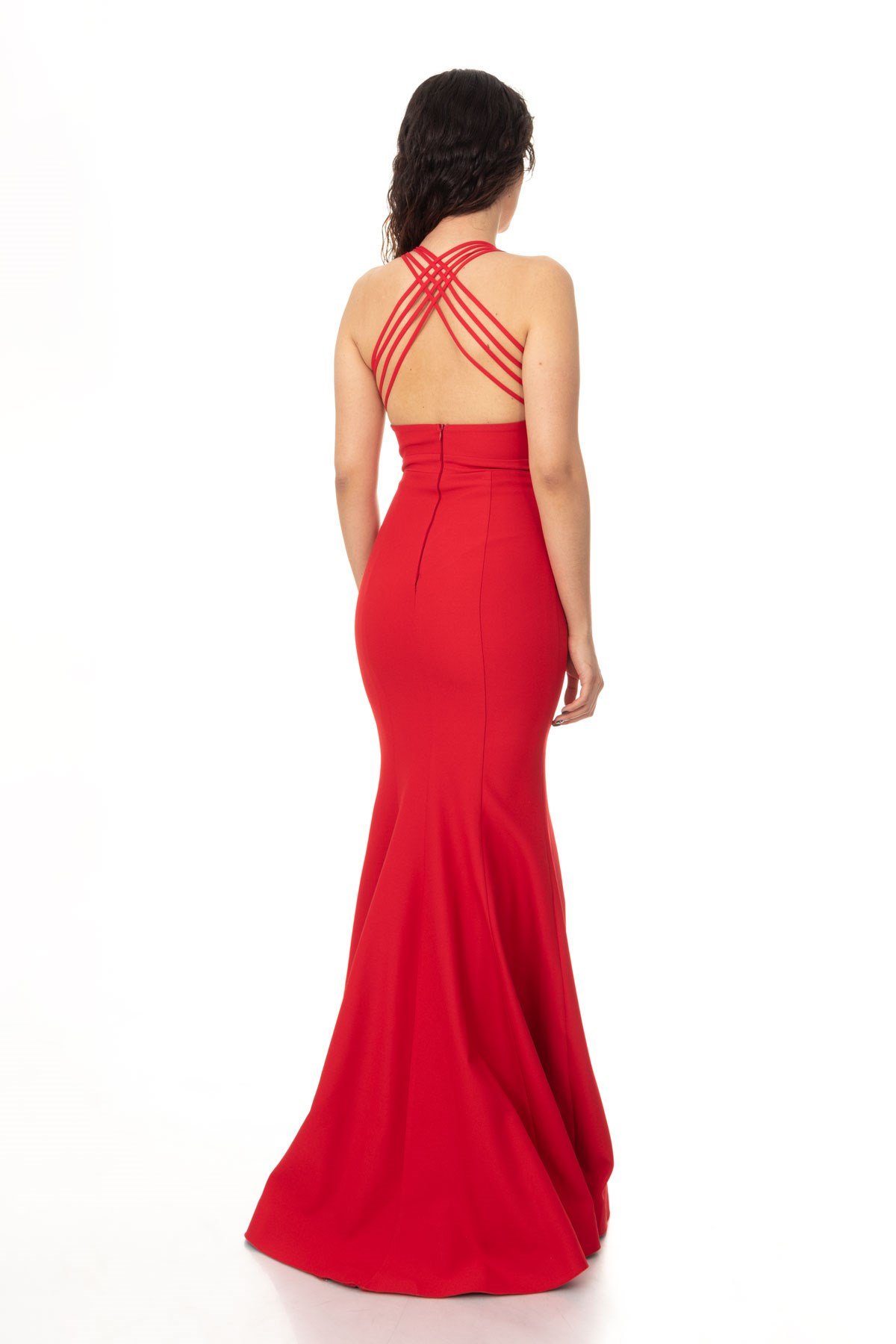 4684 KREP YAKASI ÇAPRAZ BALIK UZUN ABİYE