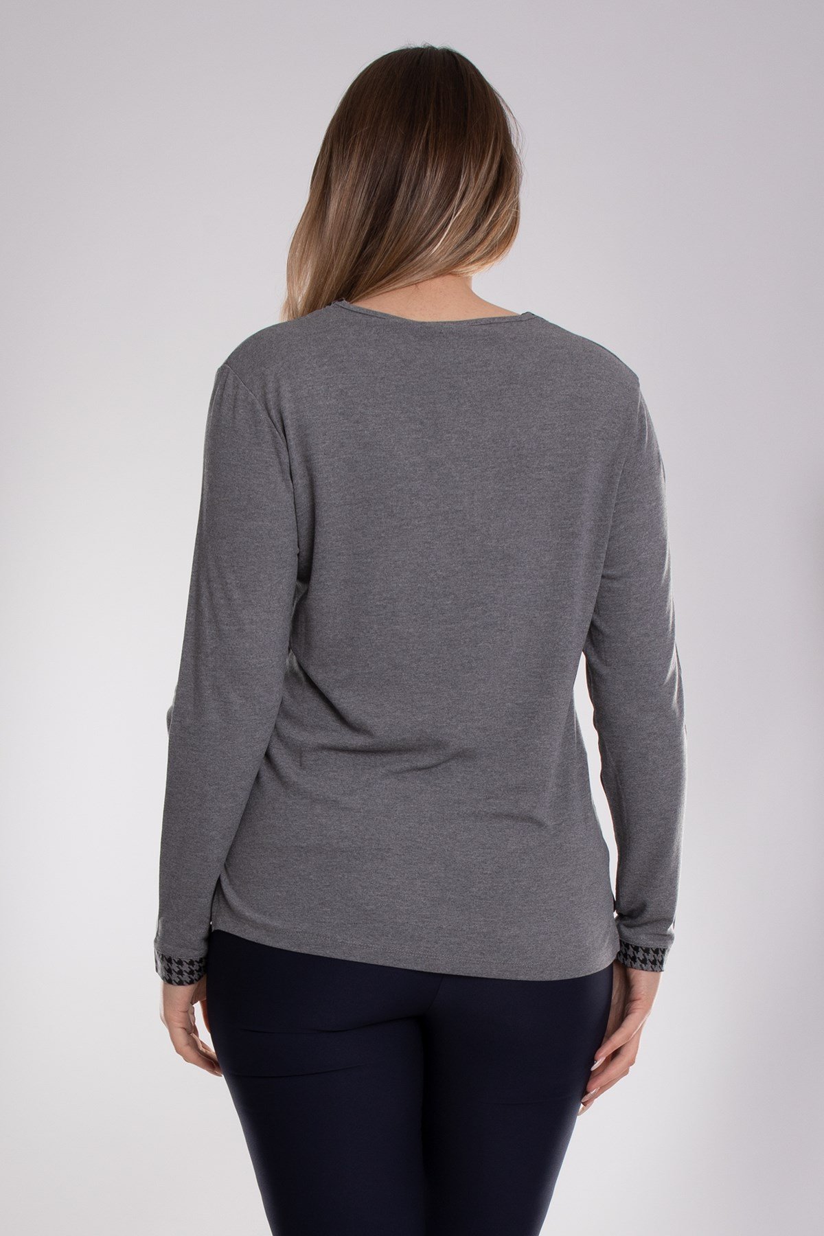 5020 Büyük Beden Vyaka Kazayağı Detay Viscon Kadın Bluz