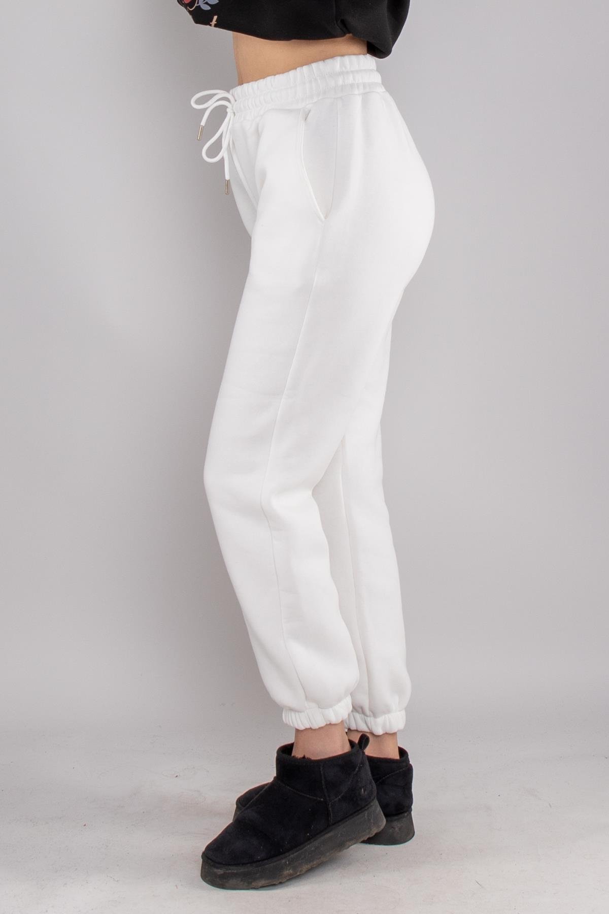 5132 Beli İpli Paça Lastikli İçi Şardonlu Eşofman