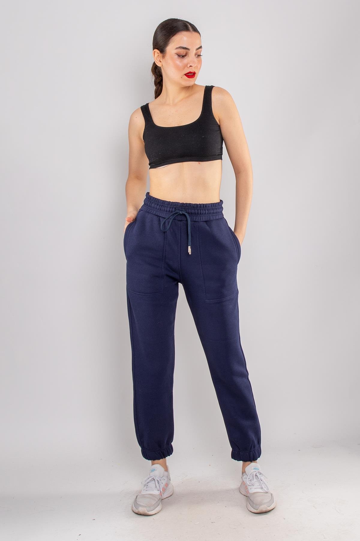 5132 Beli İpli Paça Lastikli İçi Şardonlu Eşofman