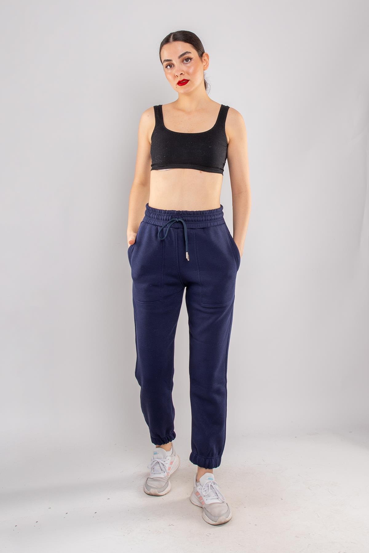 5132 Beli İpli Paça Lastikli İçi Şardonlu Eşofman