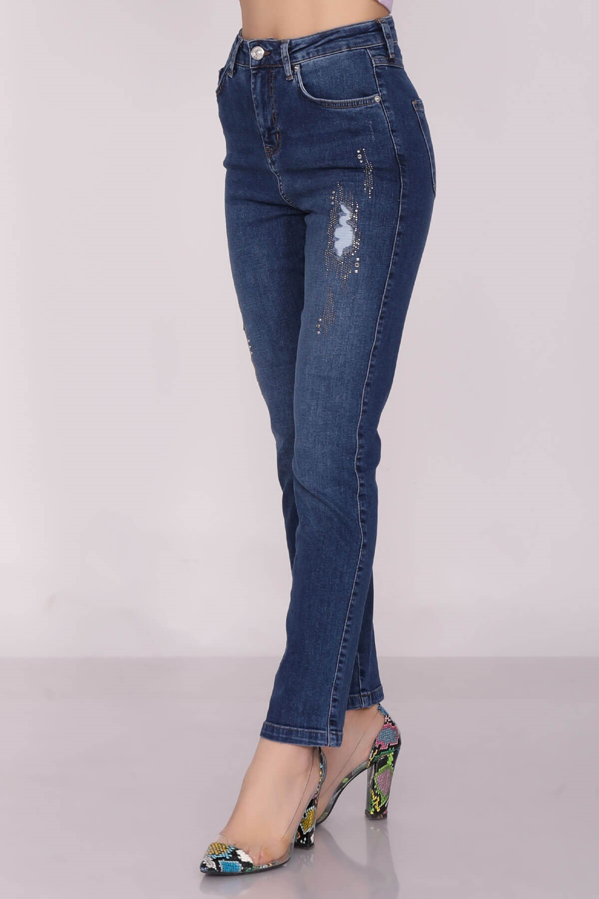 5490 BB MİA DESTROY LAZERLİ TAŞLI KOT PANTOLON