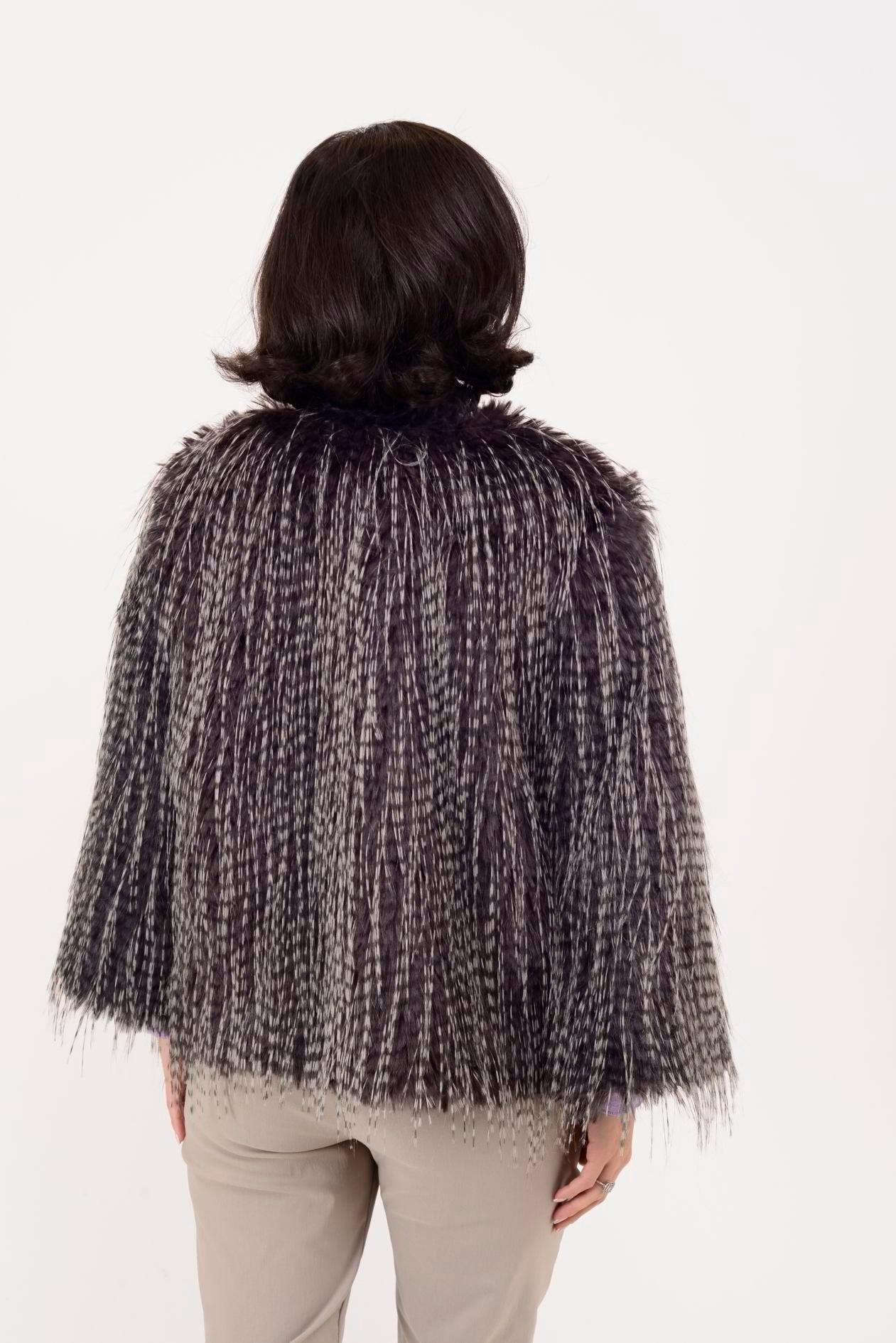 60946 Saçak Detaylı Kısa Kürklü Ceket