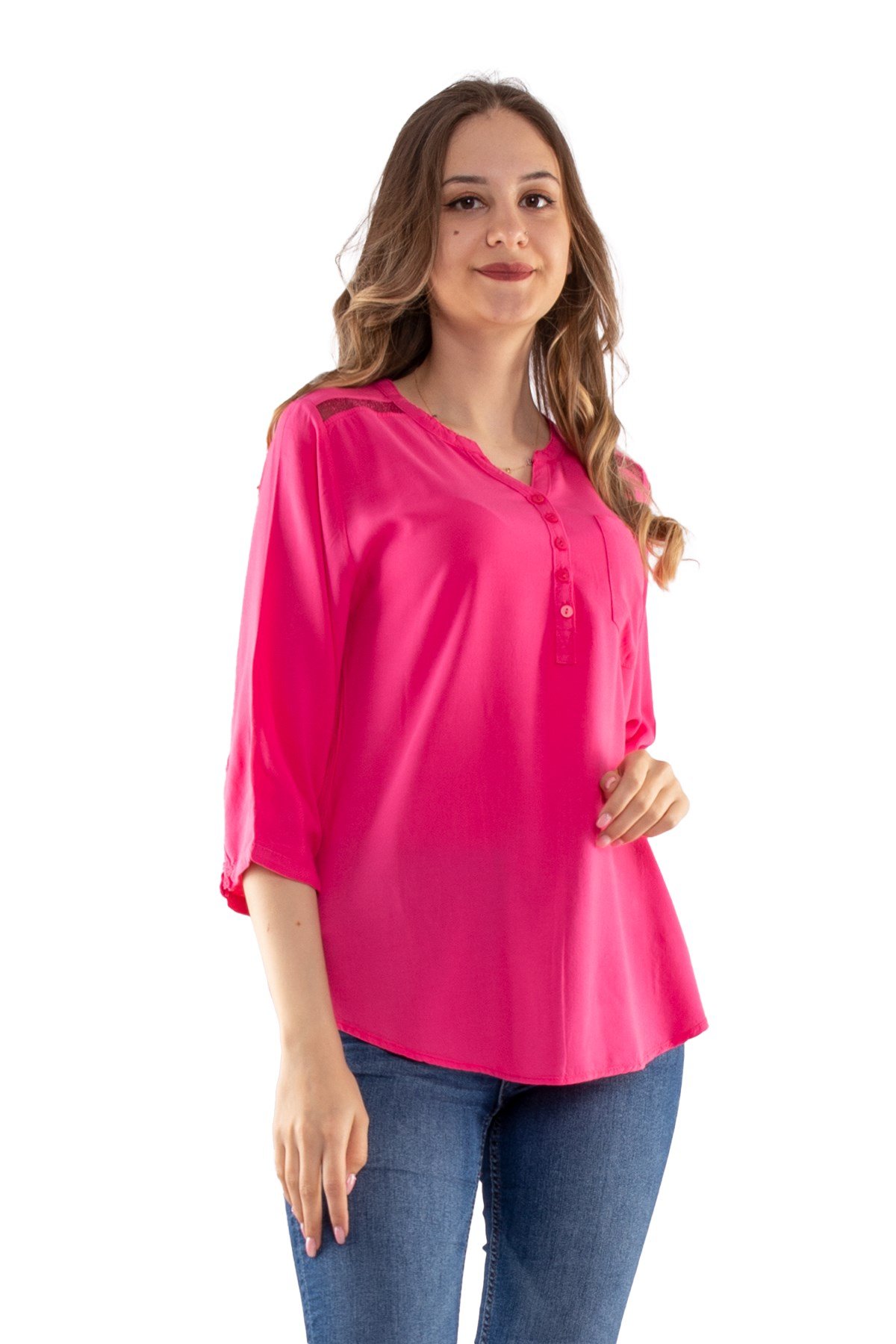 615 Omuz Ve Sırt Simli Truv.Kol Kadın Gömlek