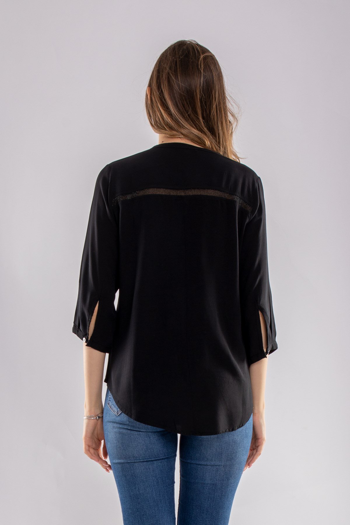 615 Omuz Ve Sırt Simli Truv.Kol Kadın Gömlek