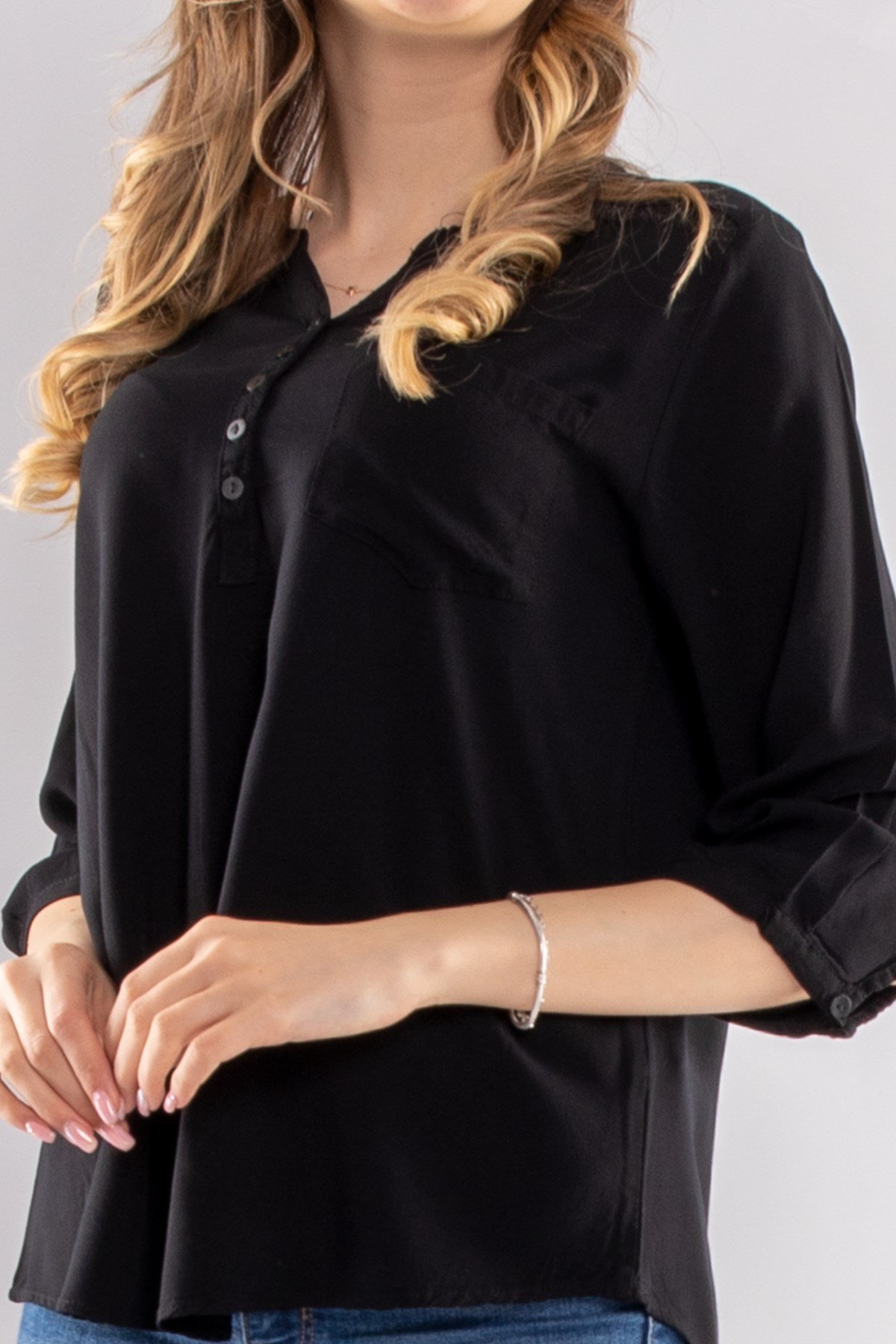 615 Omuz Ve Sırt Simli Truv.Kol Kadın Gömlek