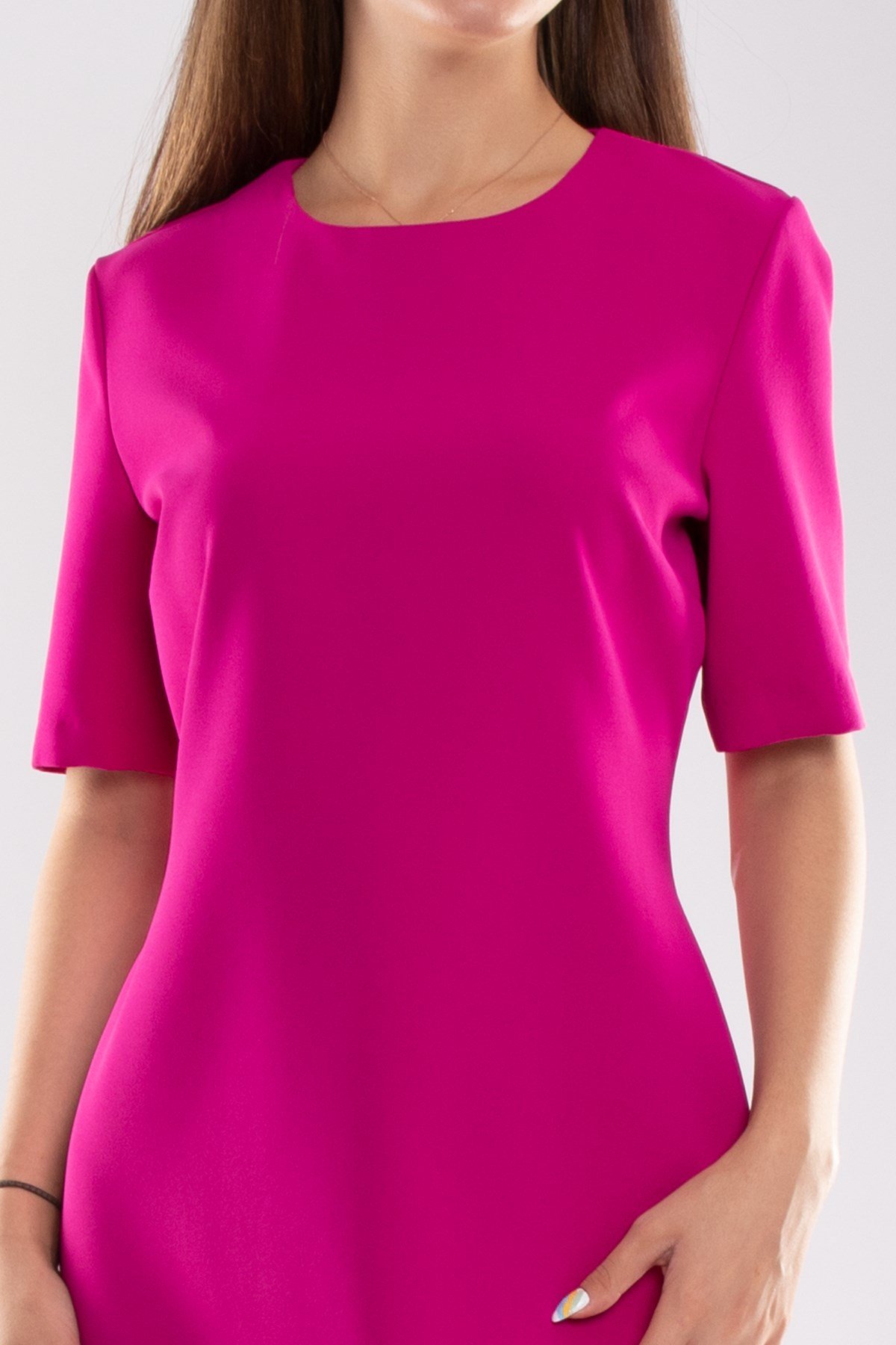 61693 Kısa Kol Krep Mini Elbise