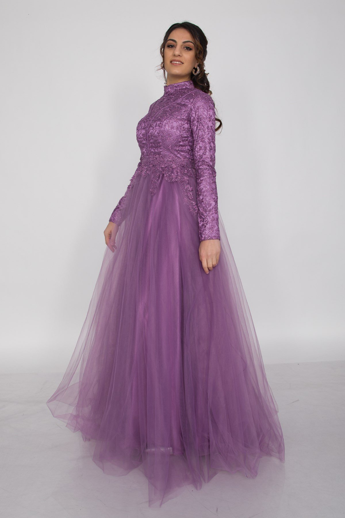 6943 Uzun Kol İşlemeli Tesettür Nişanlık