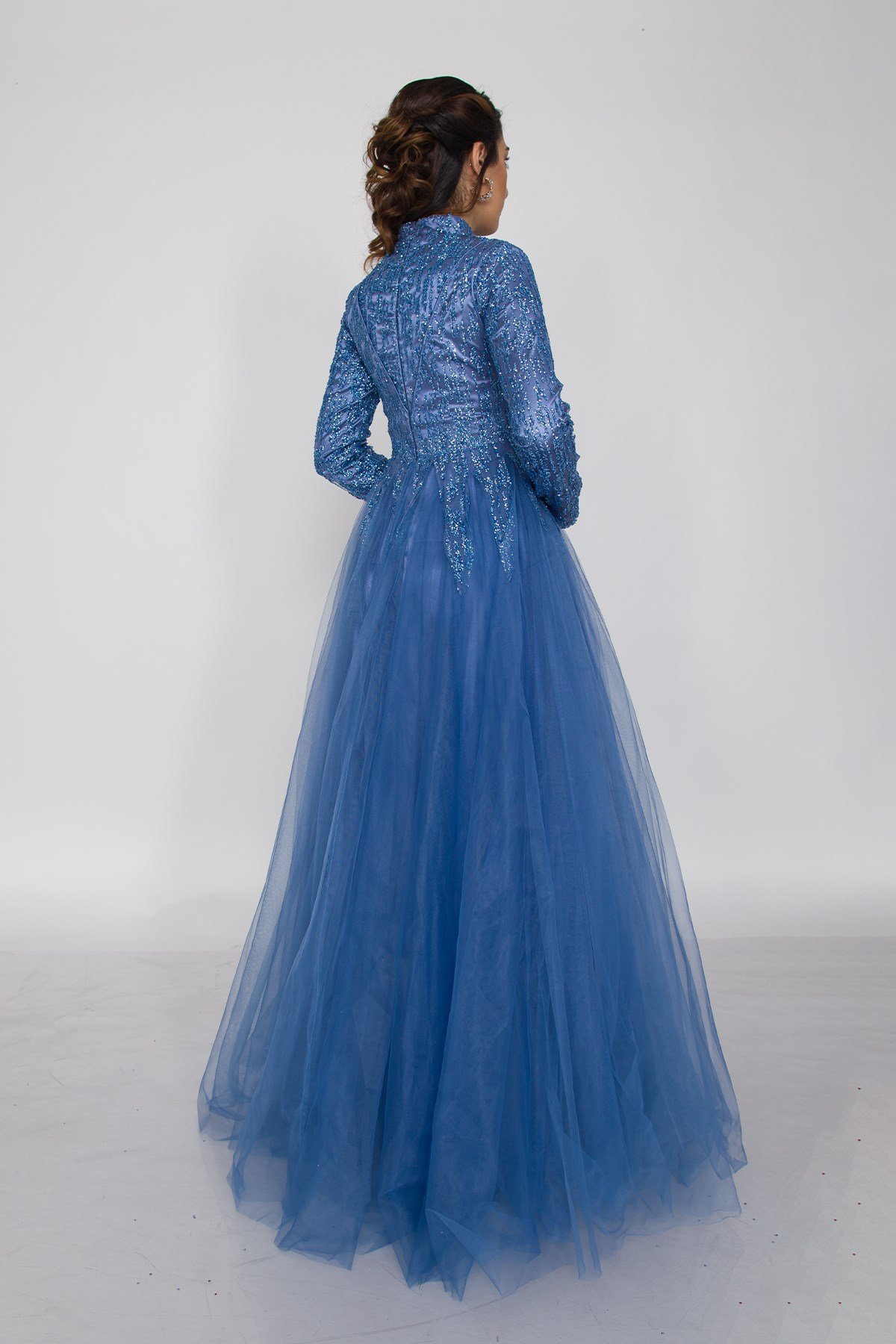 6950 Uzun Kol Sim İşli Tesettür Nişanlık