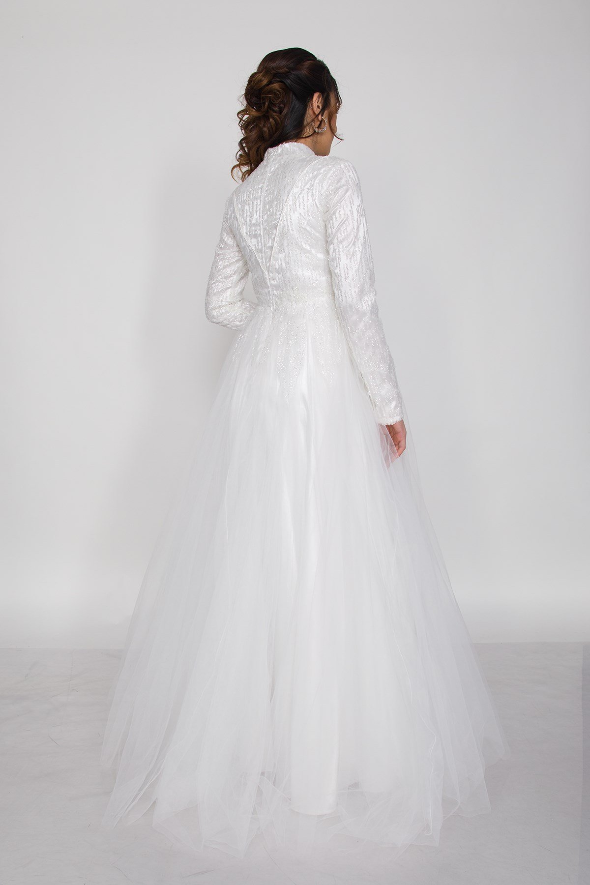 6950 Uzun Kol Sim İşli Tesettür Nişanlık