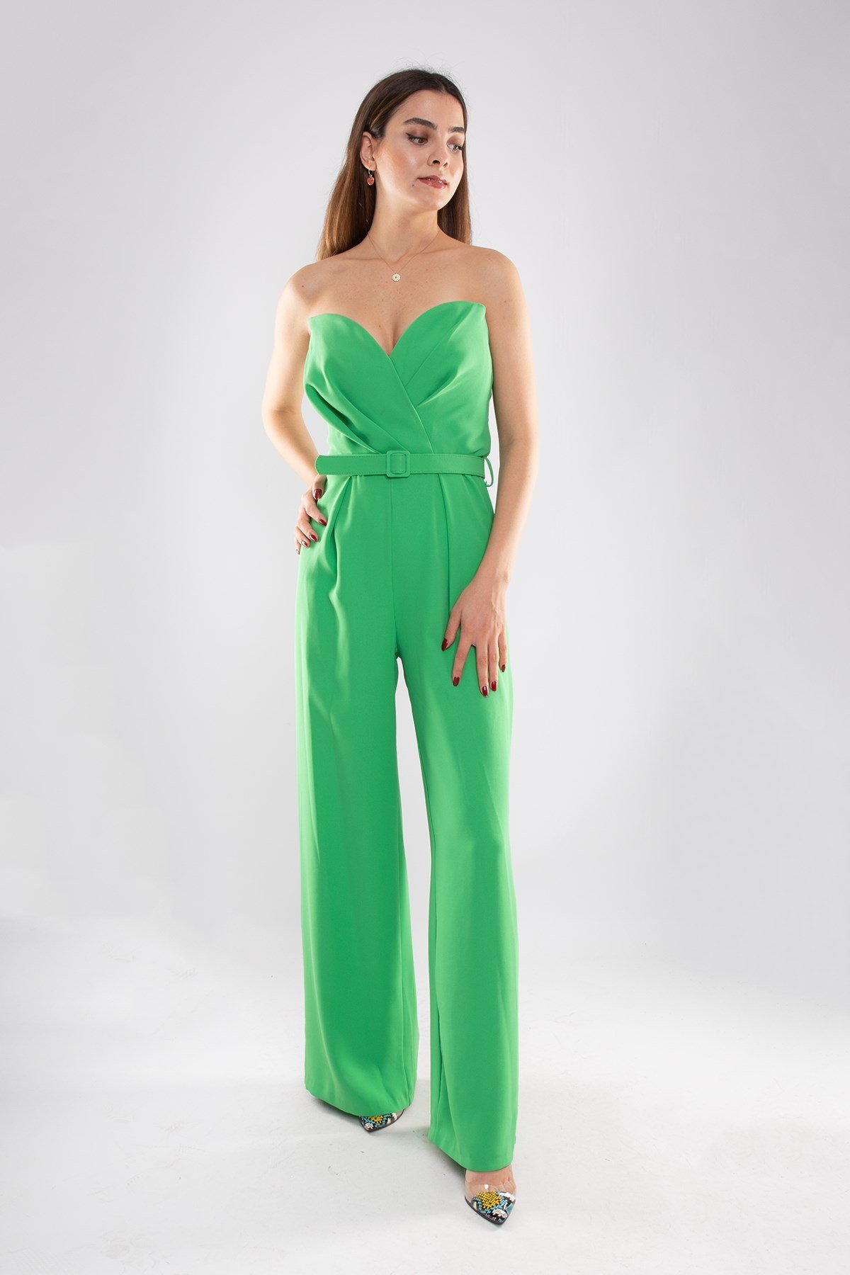 70116 Kemerli Straplez Krep Tulum