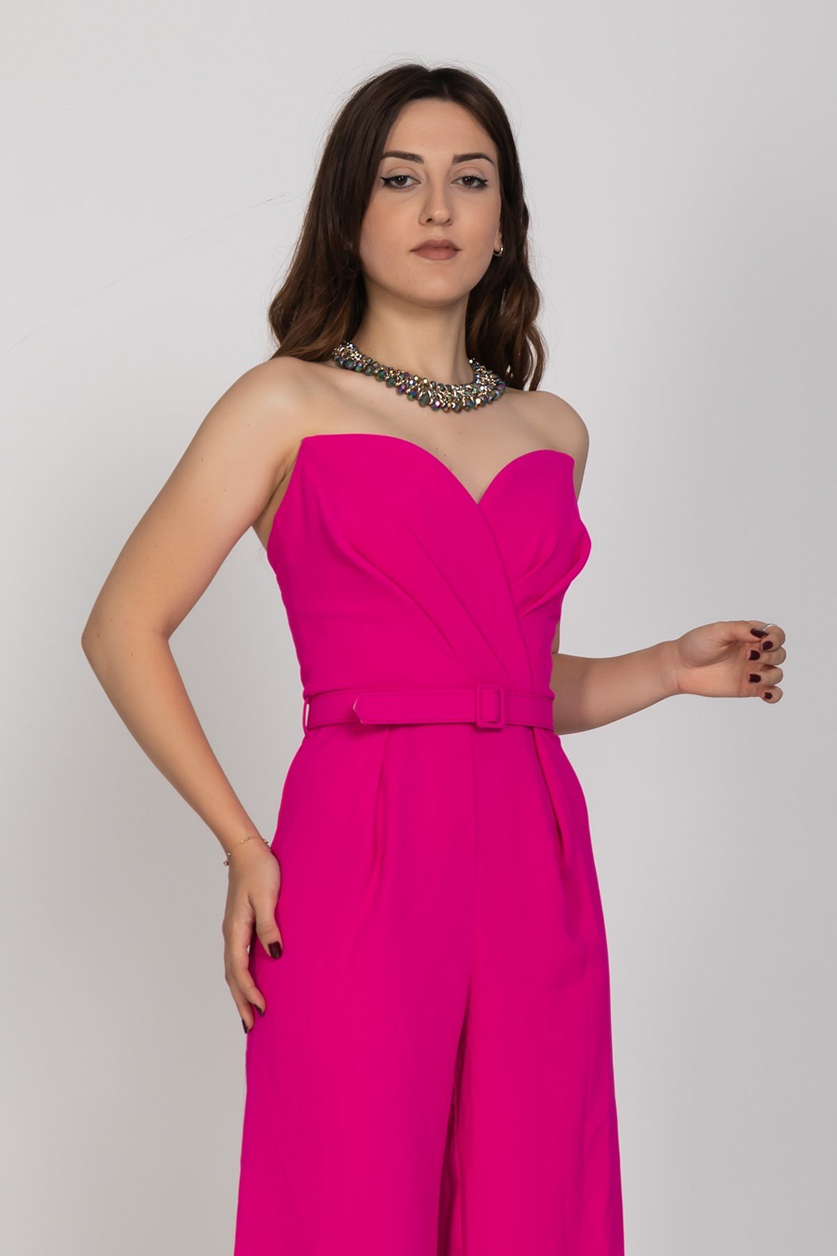 70116 Kemerli Straplez Krep Tulum