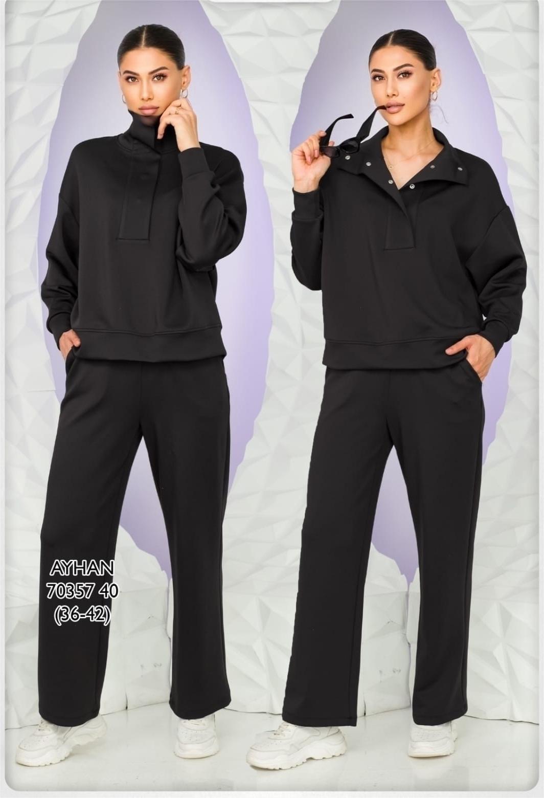 70357 Dik Yaka Çıtçıtlı Sweat Beli Lastikli Eşofman Takım