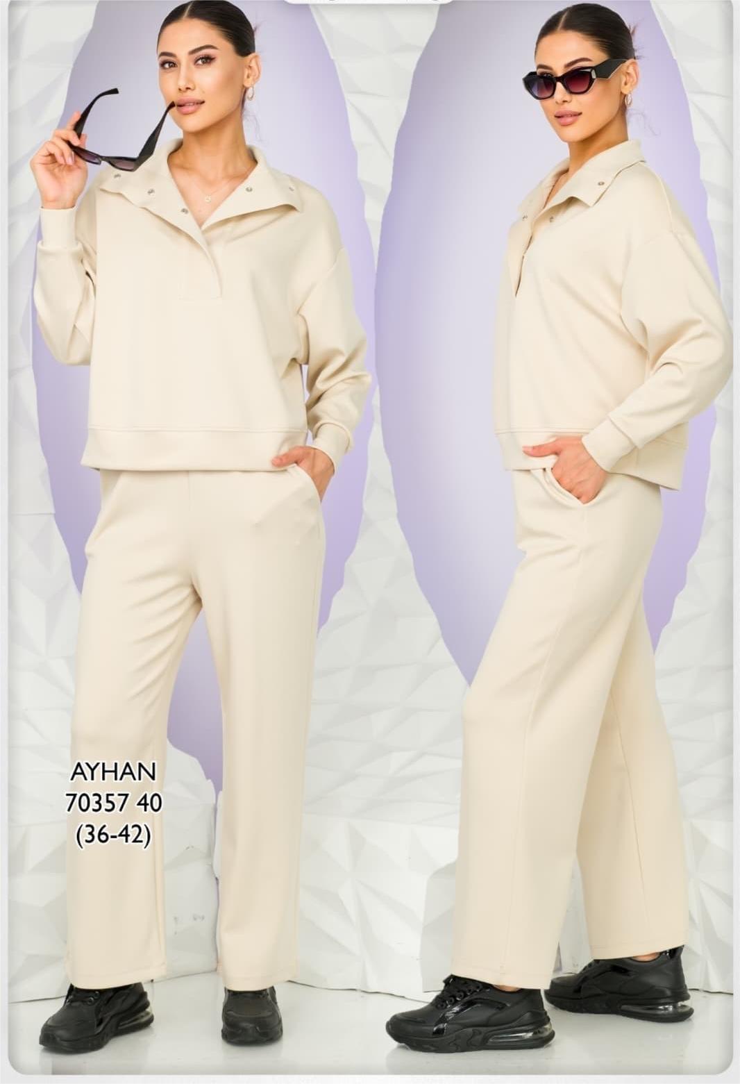 70357 Dik Yaka Çıtçıtlı Sweat Beli Lastikli Eşofman Takım