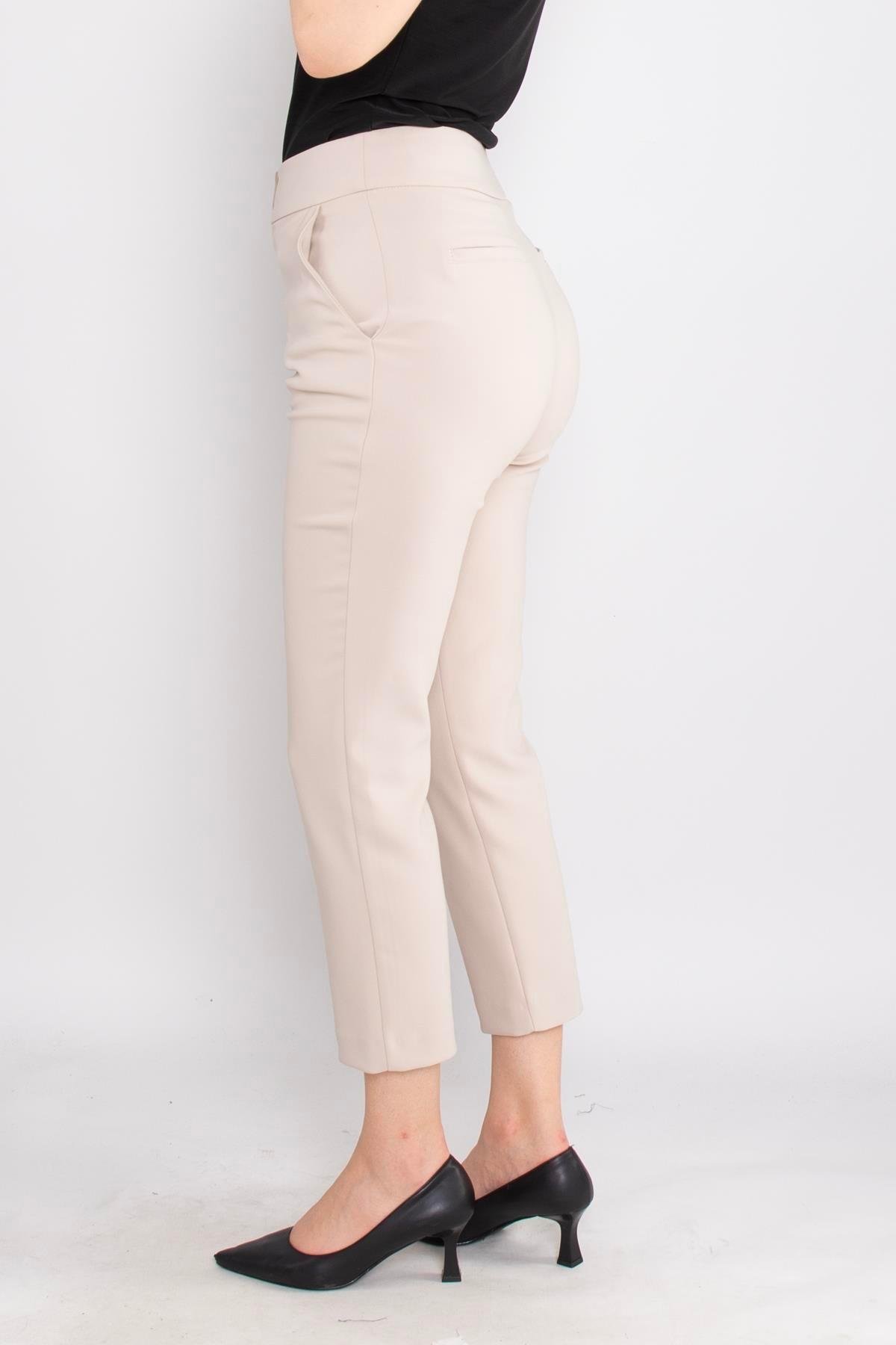 70593 Yan Cep Mini Tokalı Kadın Pantolon