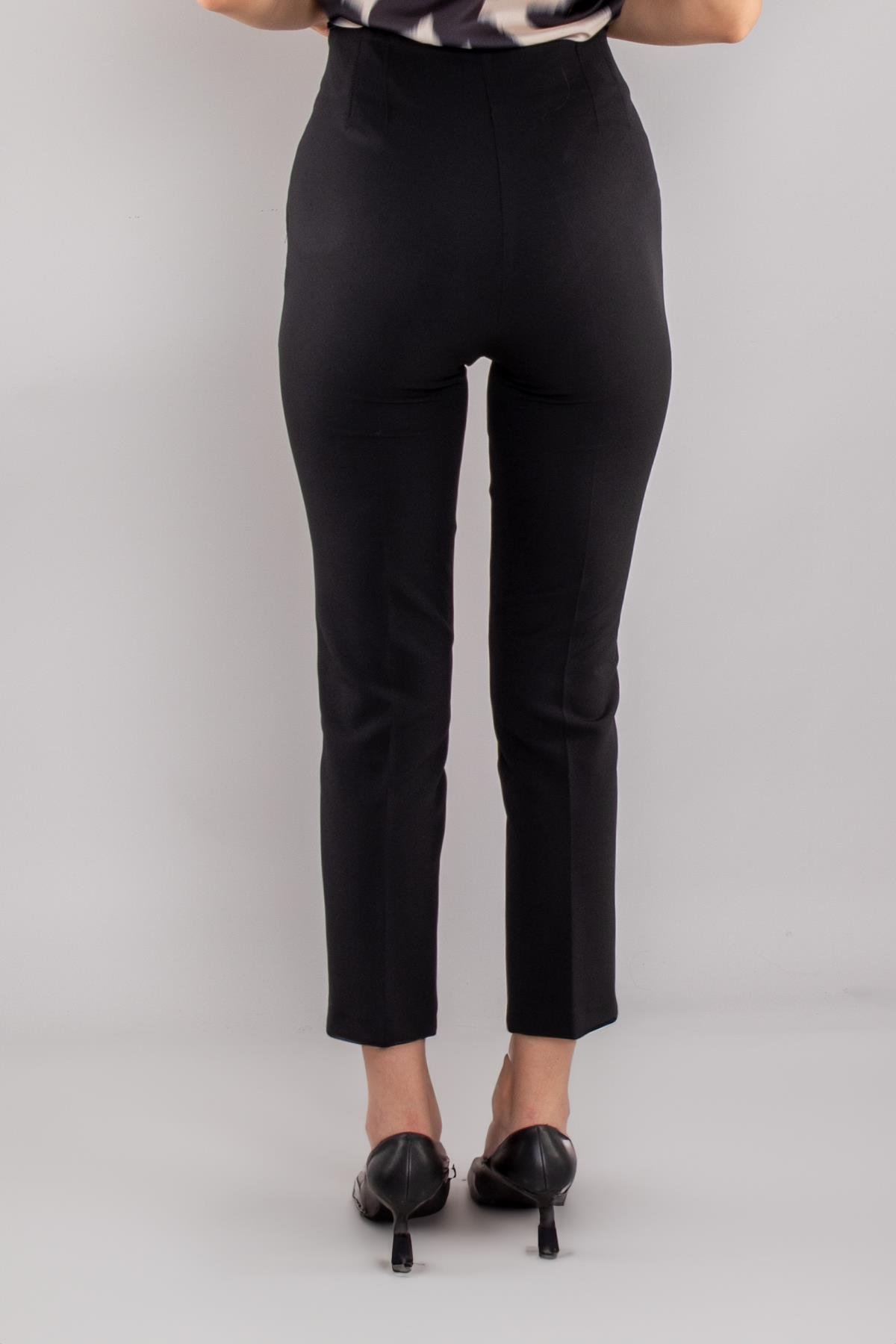 70609 Beli Pensli Tokalı Kumaş Pantolon