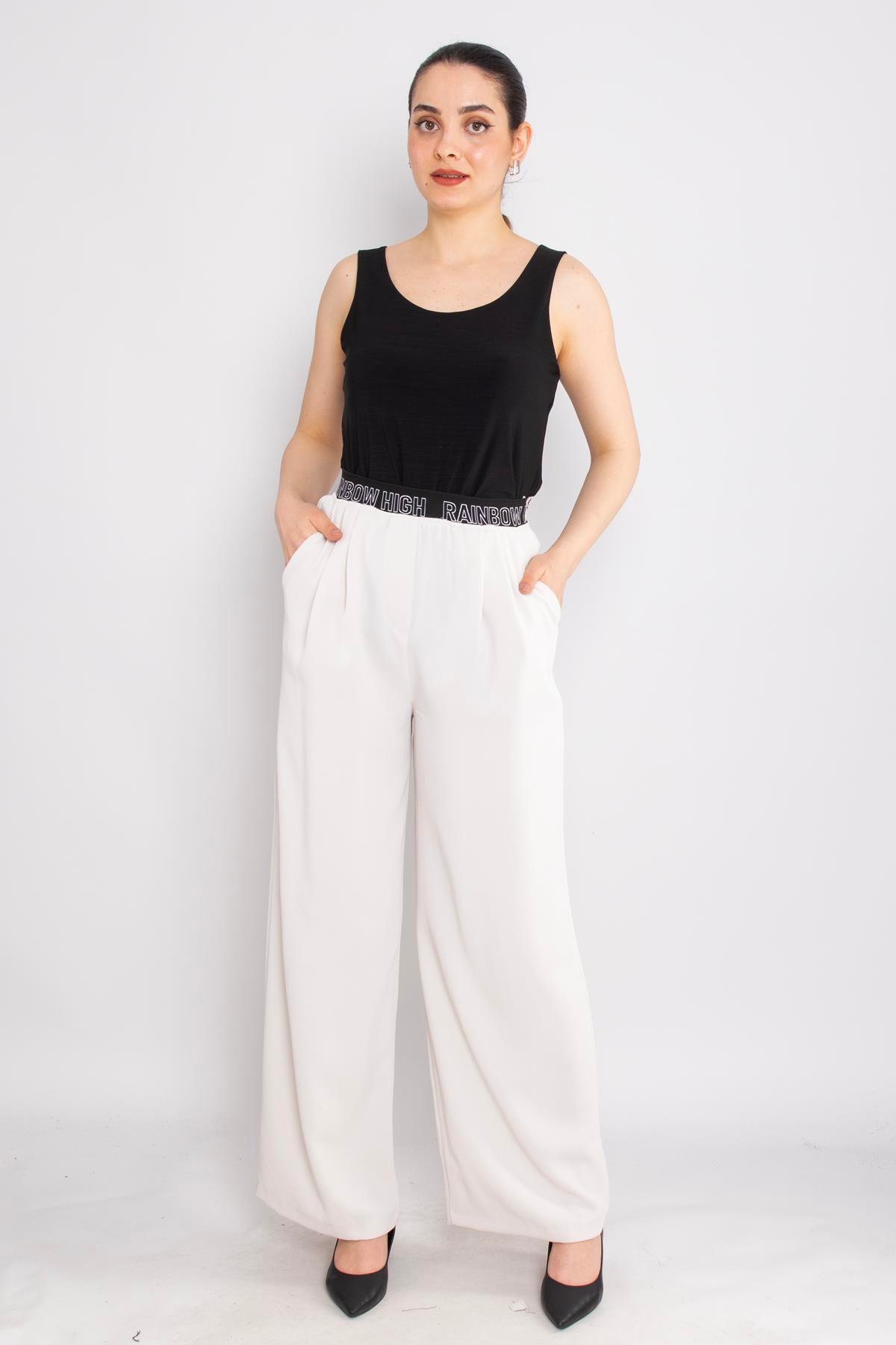 70636 Rainbow High Yüksek Bel Pileli Bol Paça Pantolon