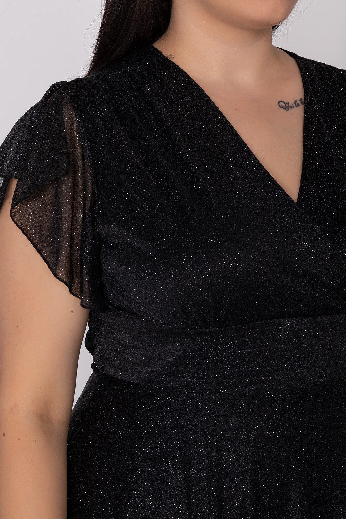 7065 BB Kruv.Yaka Sim Kumaş Kısa Elbise