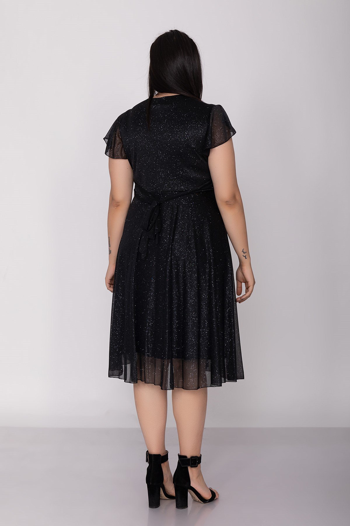 7065 BB Kruv.Yaka Sim Kumaş Kısa Elbise