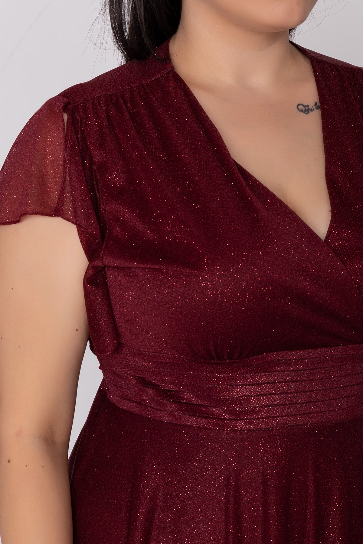 7065 BB Kruv.Yaka Sim Kumaş Kısa Elbise