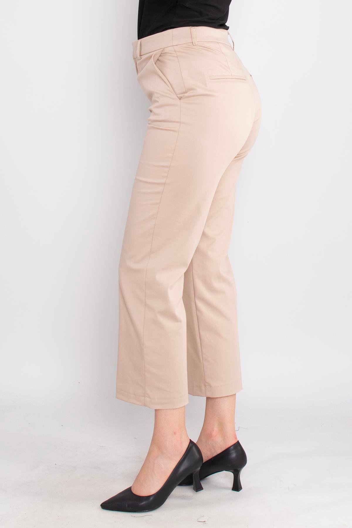 70810 Düğme Detay Pamuklu Pantolon