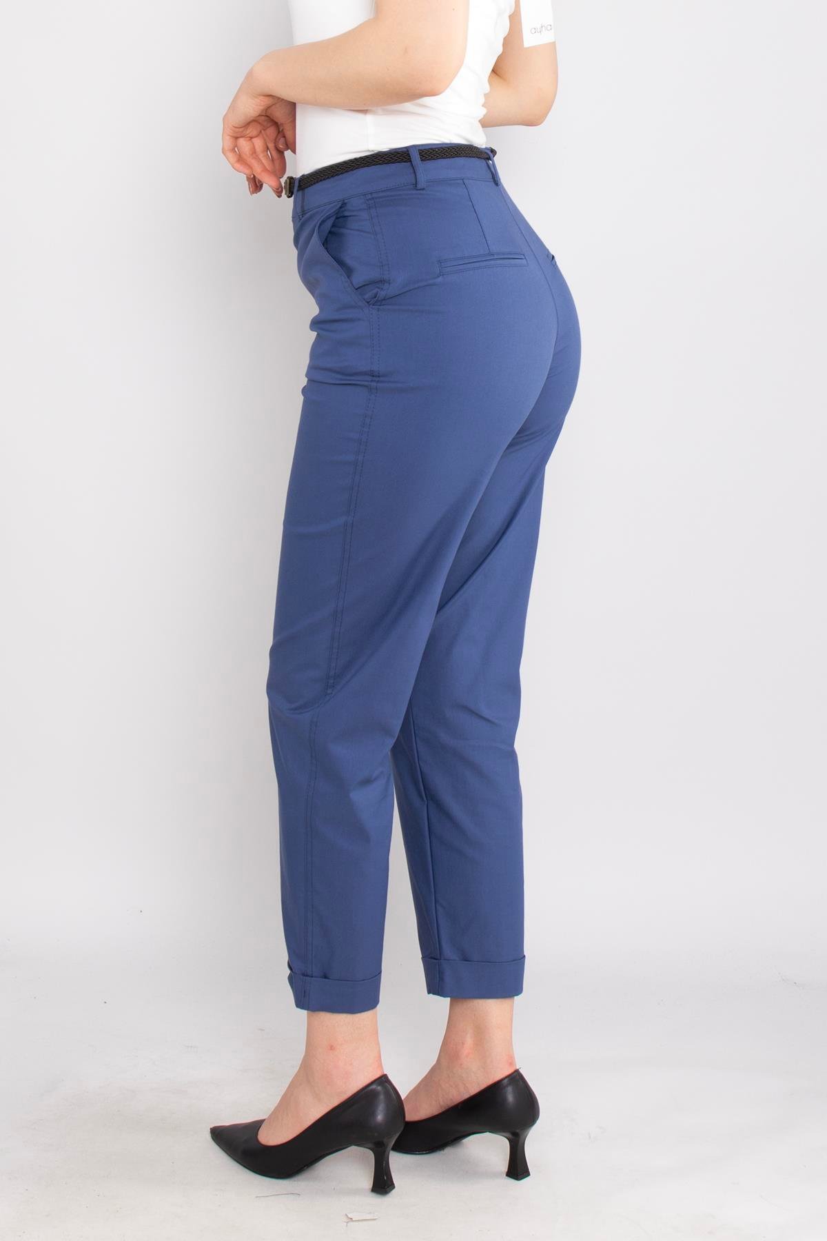 70817 Kanvas Duble Paça Kemerli Pantolon