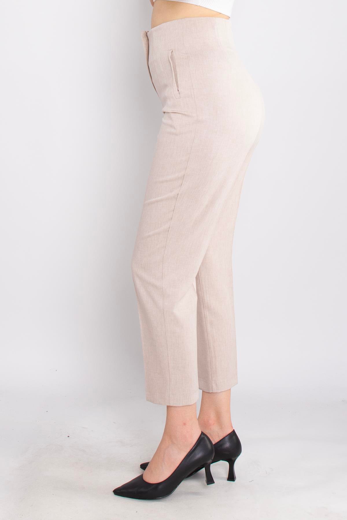 70824 Yüksek Bel Pensli Pantolon