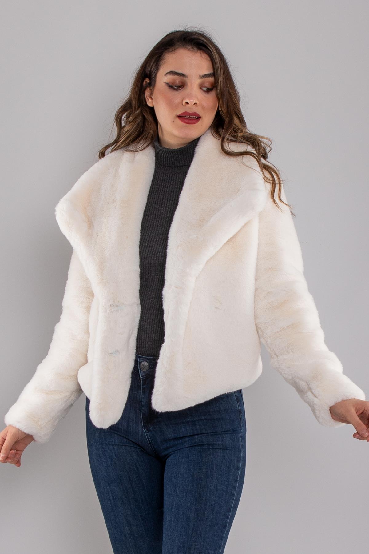 7100 ReX ZR Şalyaka Peluş Kürklü Ceket