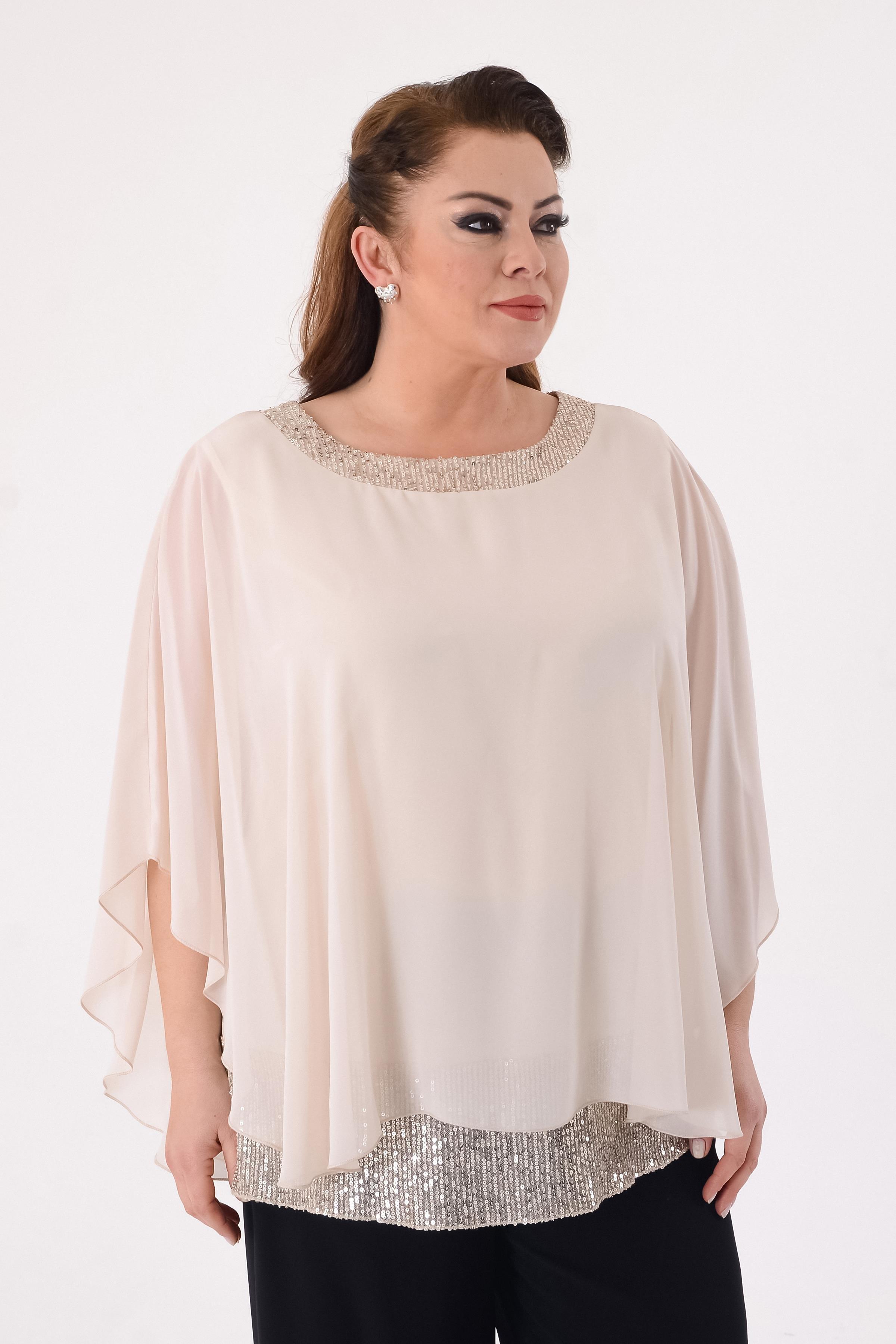 749 Pelerin Detay Pulpayet İşlemeli Tunik