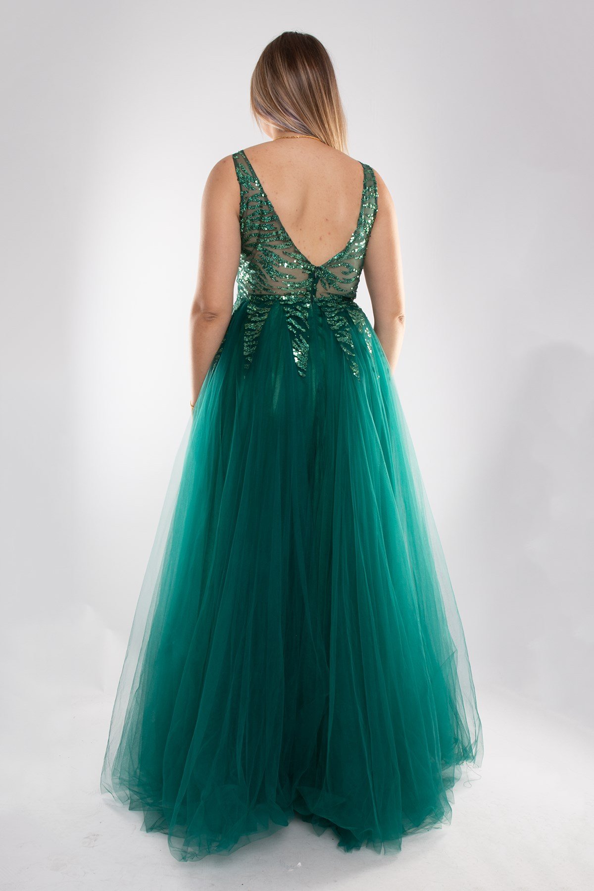 7555 Desire Simli Pul Piroşeli Uzun Tül Nişanlık