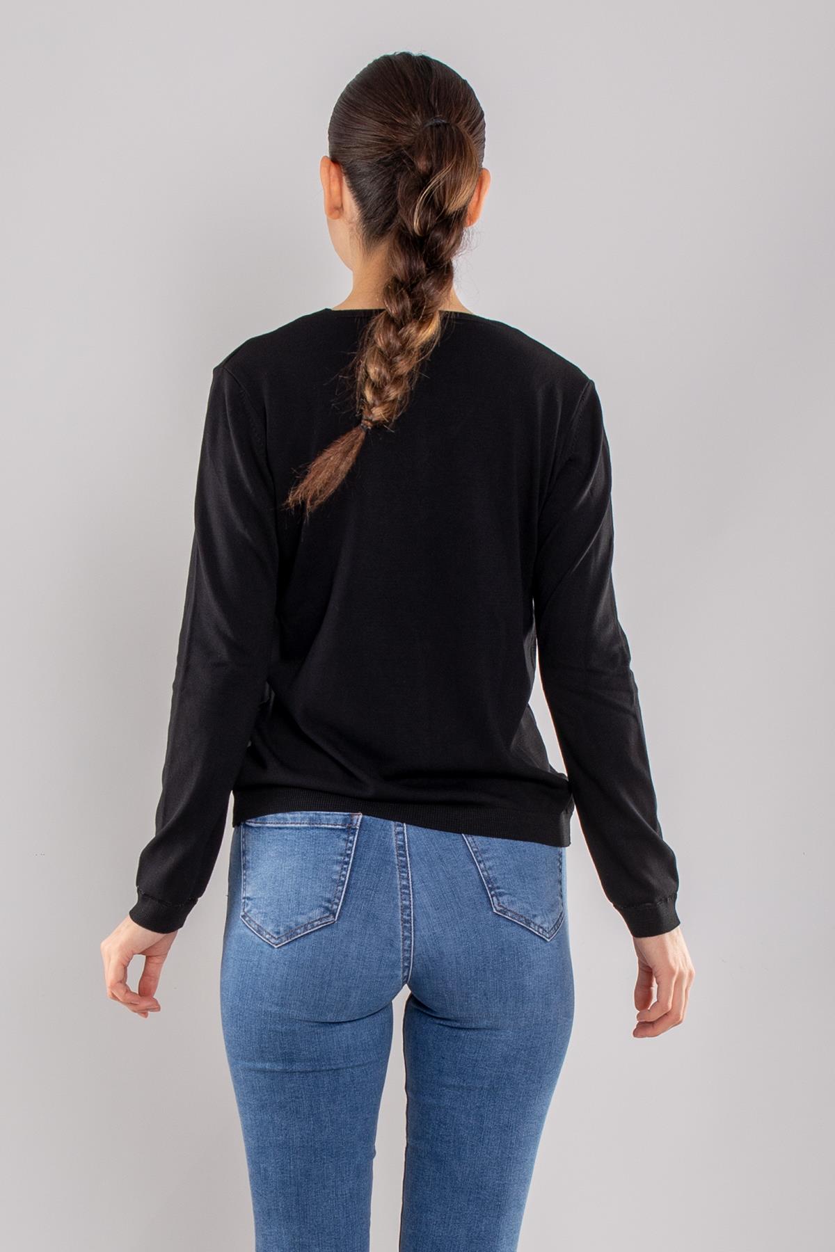 756 Vyaka ve Kol Ucu Simli Merserize Triko