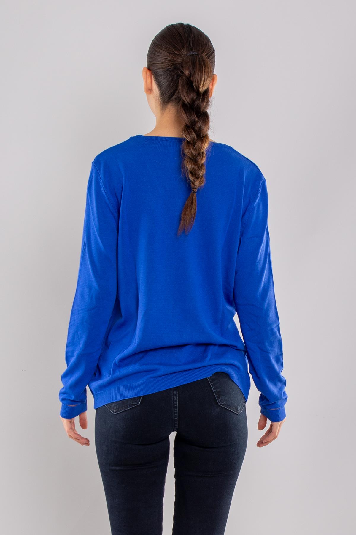 756 Vyaka ve Kol Ucu Simli Merserize Triko