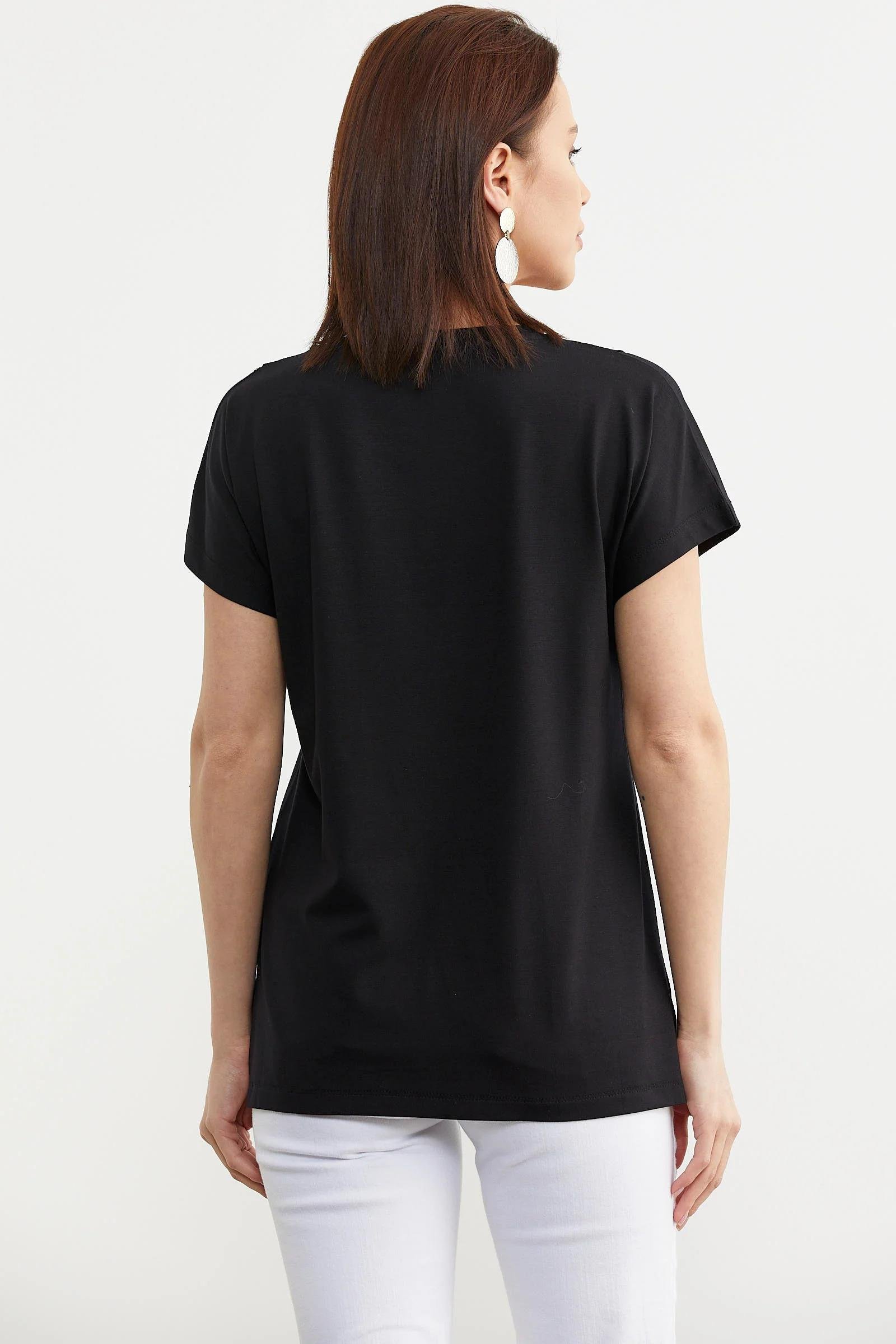 75971 Arkası Uzun Baskılı Tshirt