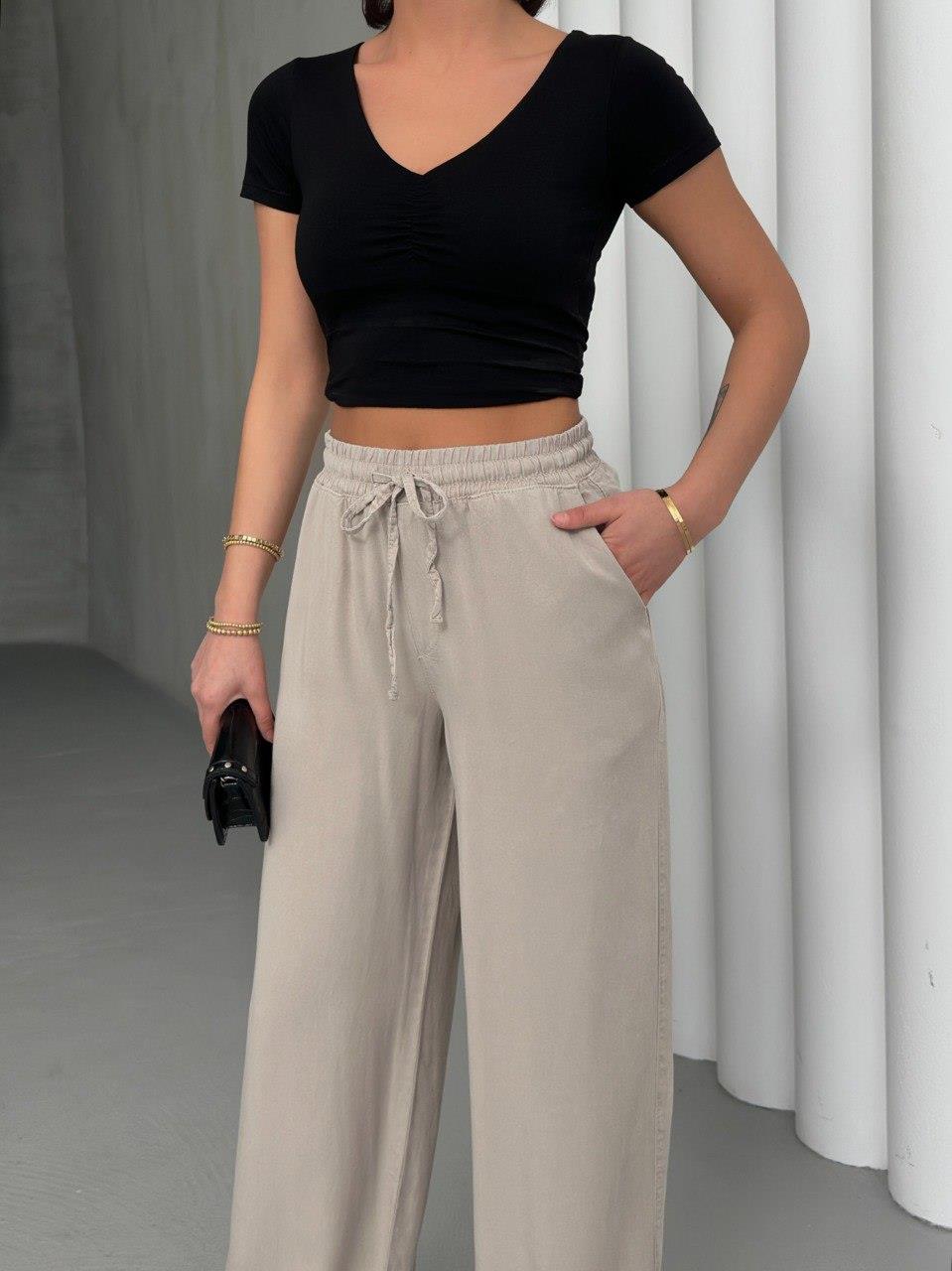 7636 Palazzo Beli Lastikli Bol Paça Pantolon