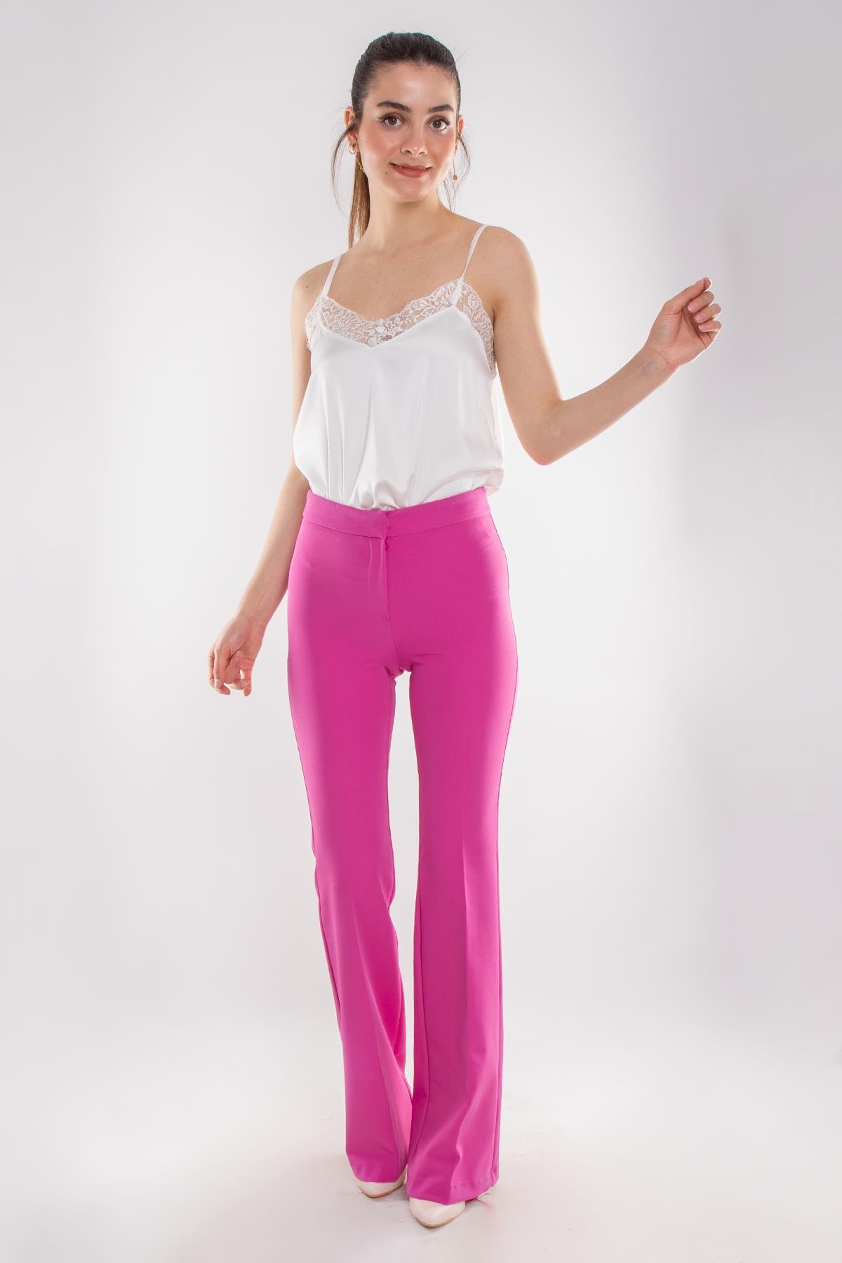 7673 İspanyol Paça Kadın Krep Pantolon