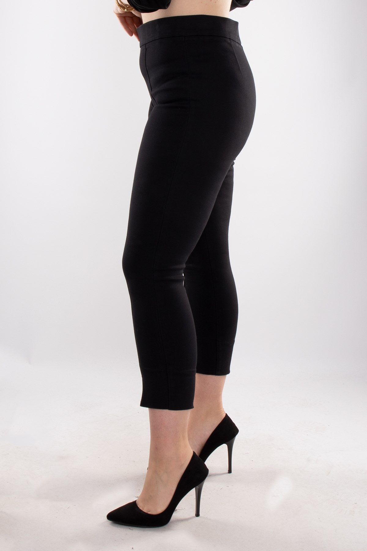 79110 Çimalı Paça Önden Yırtmaçlı Pamuklu Kadın Tayt Pantolon