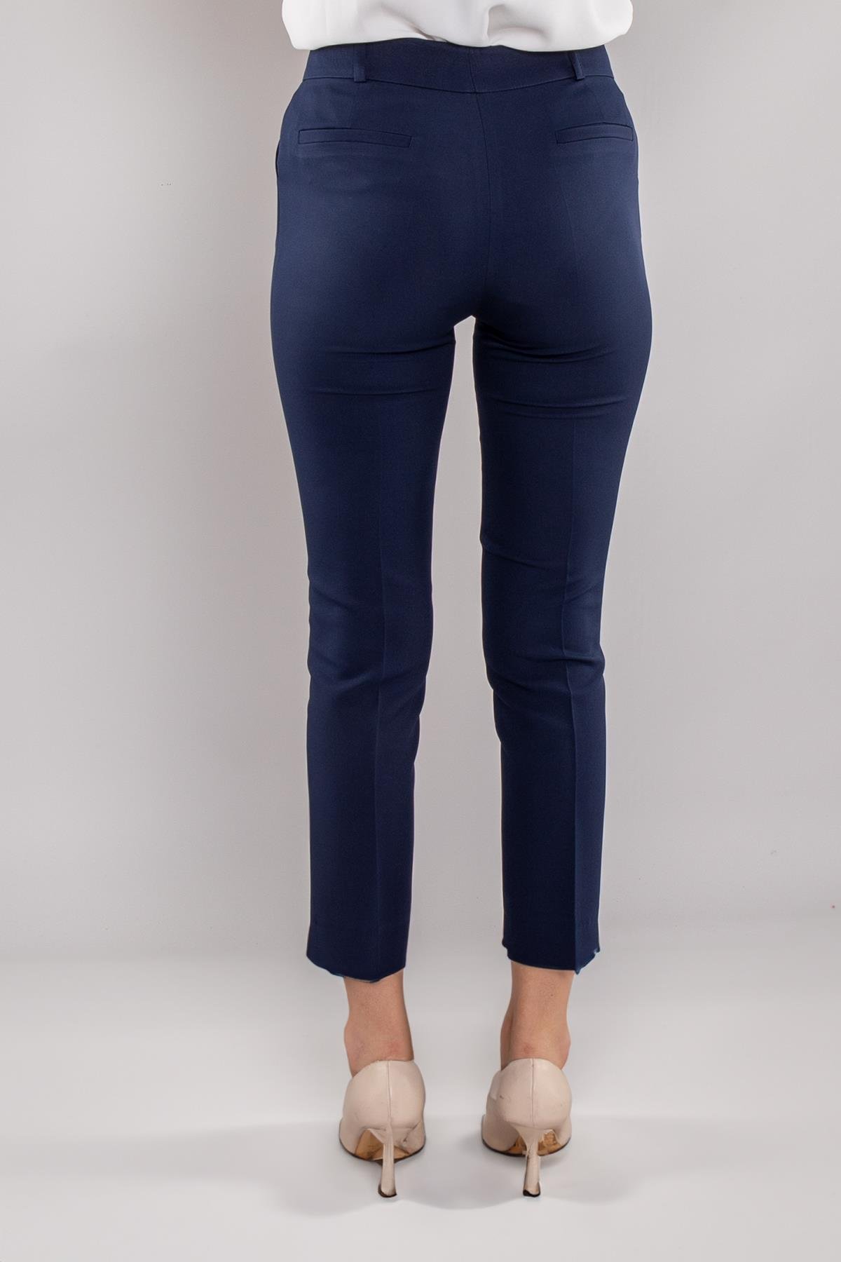 79300 Paça Yırtmaçlı Krep Kumaş Kadın Pantolon