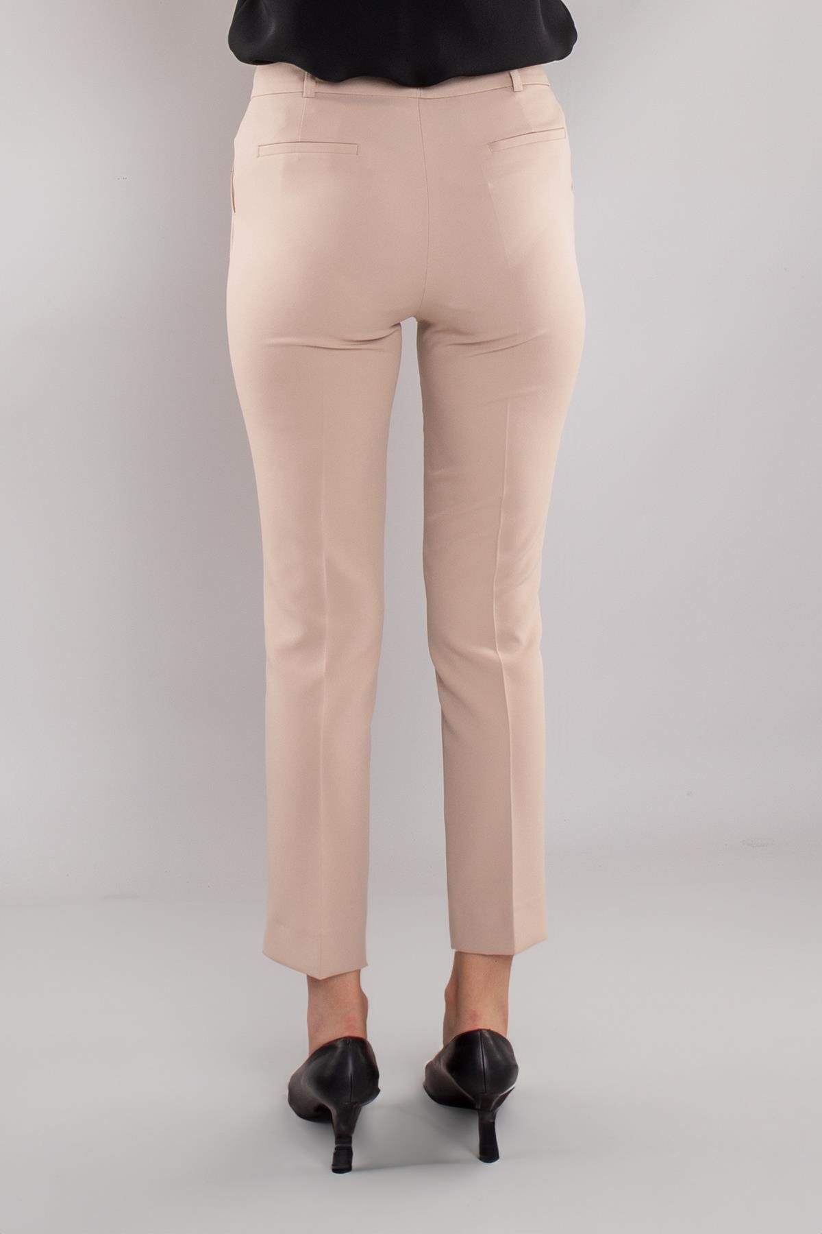 79300 Paça Yırtmaçlı Krep Kumaş Kadın Pantolon