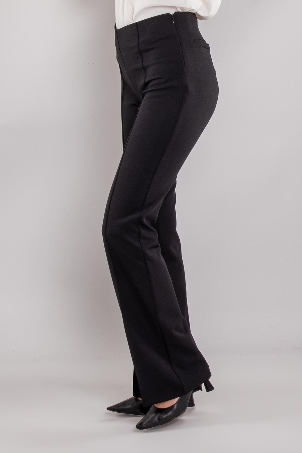 79387 Yandan Gizli Fermuar İspanyol Çımalı Krep Kumaş Kadın Pantolon