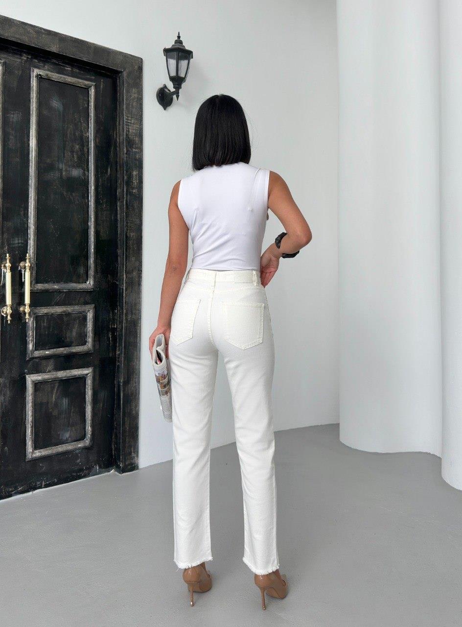 7977 Straighcut Gold Şerit Taşlı Pamuklu Pantolon