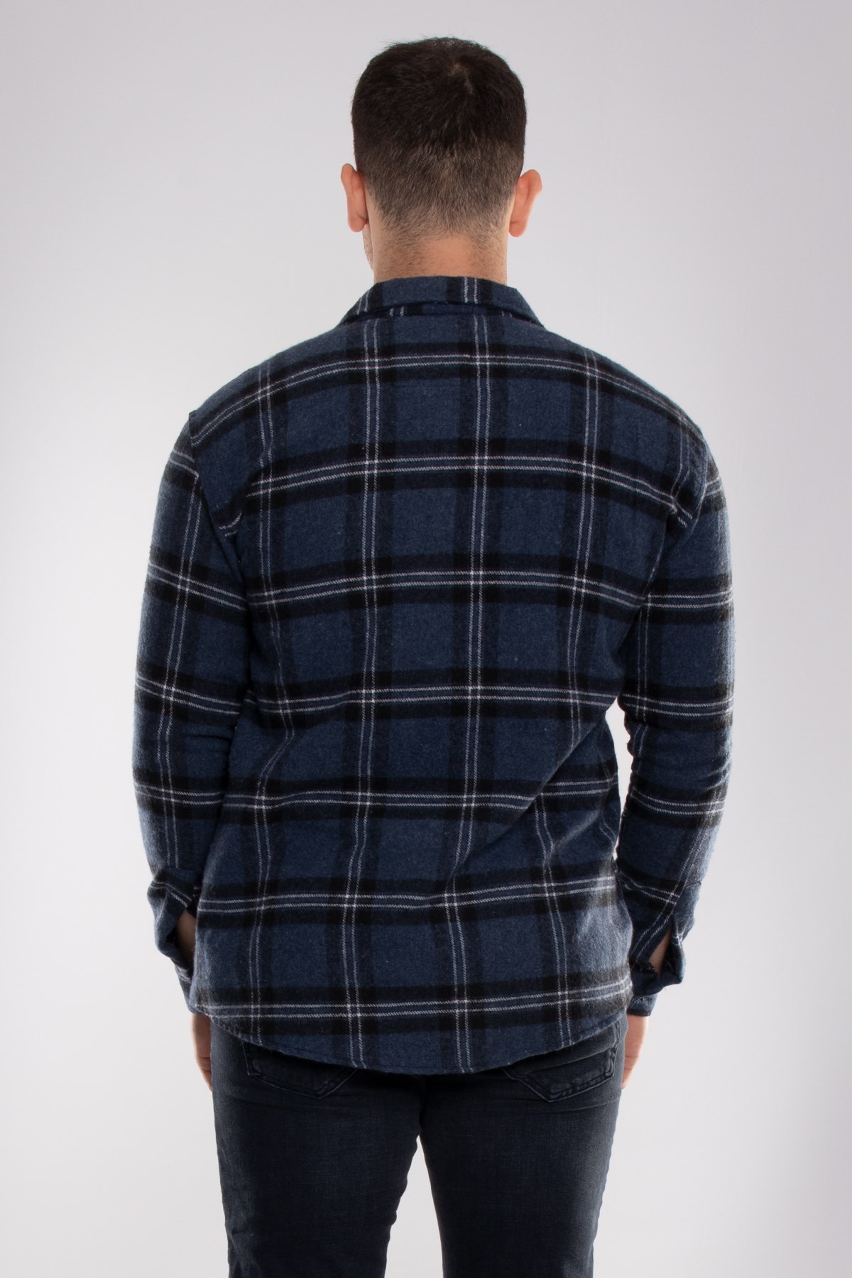 8040 Slimfit Ekose Çift Cep Pamuklu Oduncu Erkek Gömlek