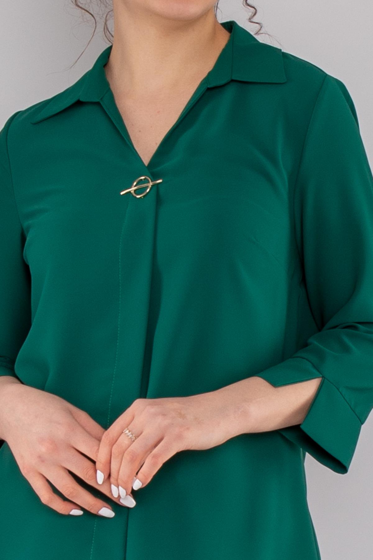 81285 Broşlu Truvakar Kol Krep Bluz