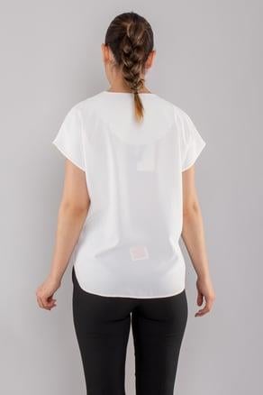 81905 Büyük Beden Vyaka Broş Detay Kısa Kol Krep Şifon Bluz