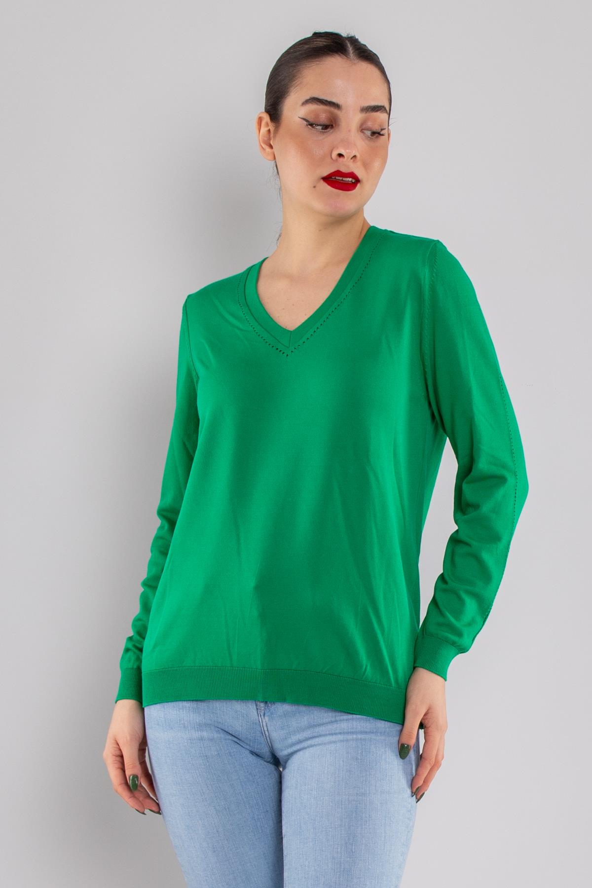 832 Özel Vyaka Kol Ajurlu Merserize Kadın Triko