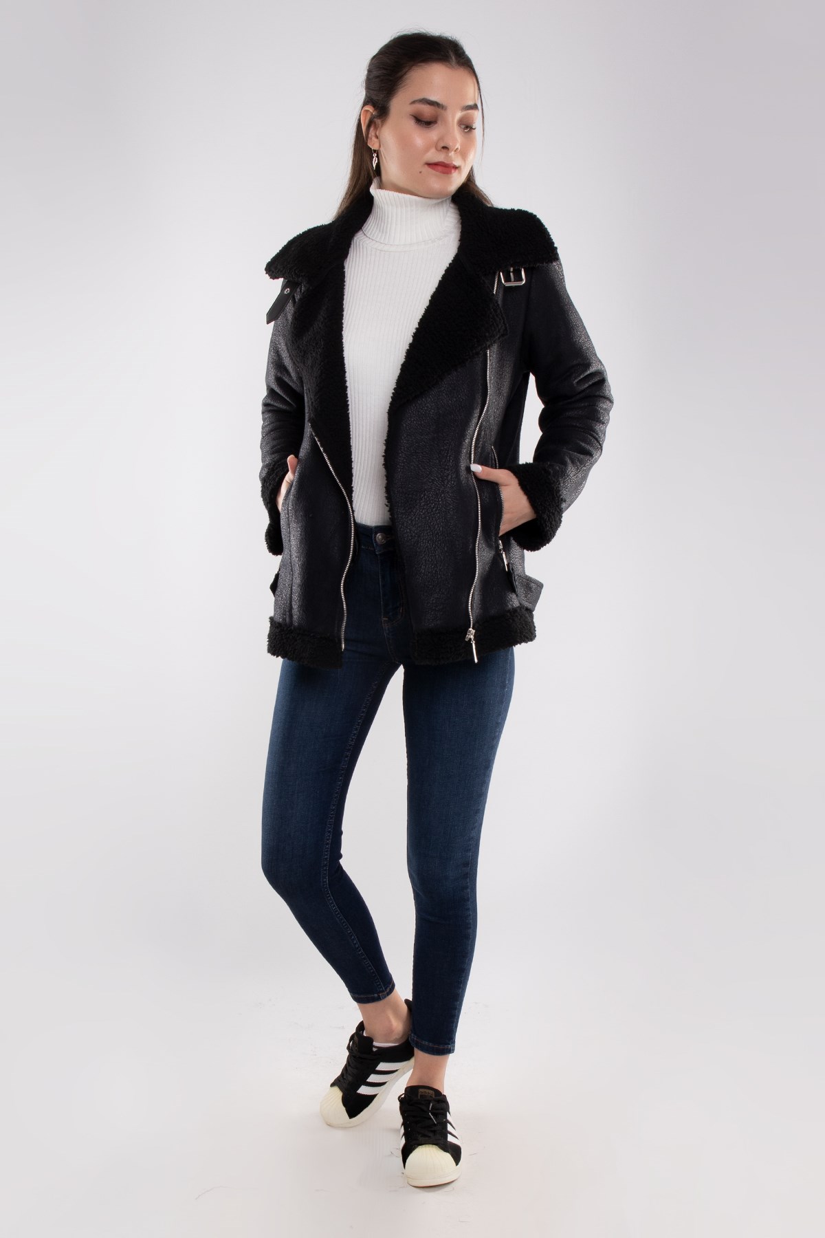 8332 İçi Kürklü Nubuk Kadın Ceket
