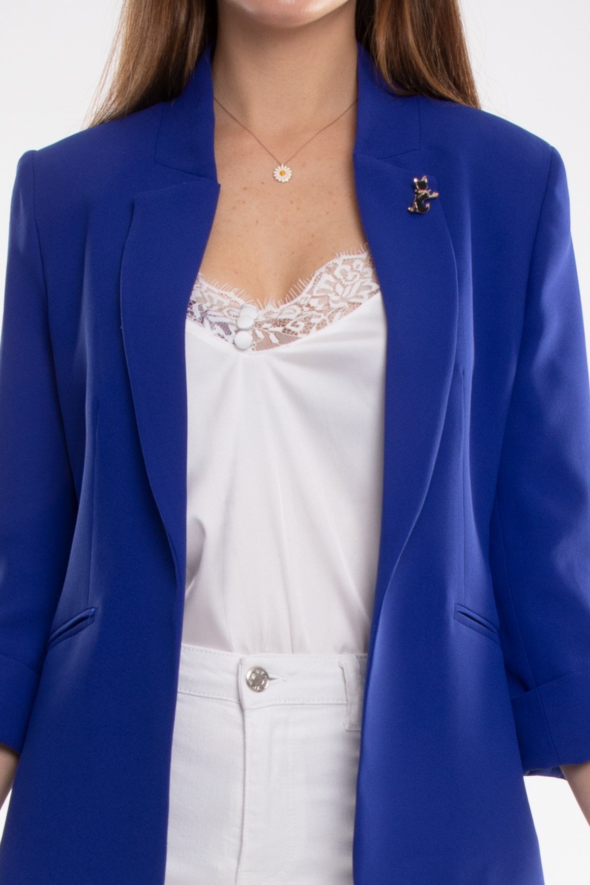 90179 KEDİ BROŞLU CEKET