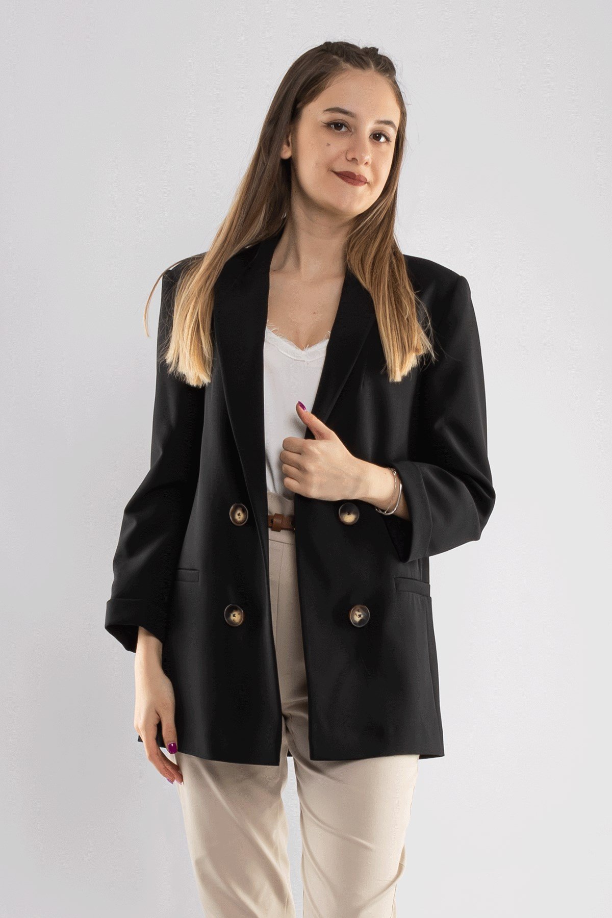 90491 4 Düğme Blazer Ceket