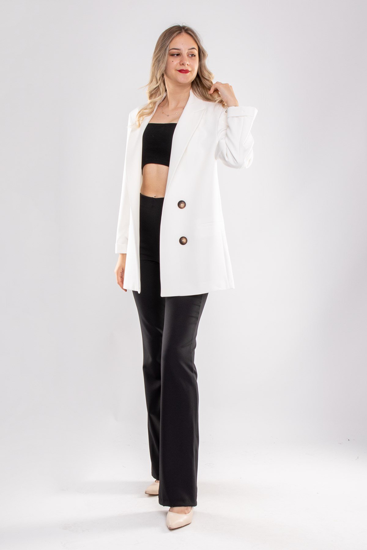 90491 4 Düğme Blazer Ceket