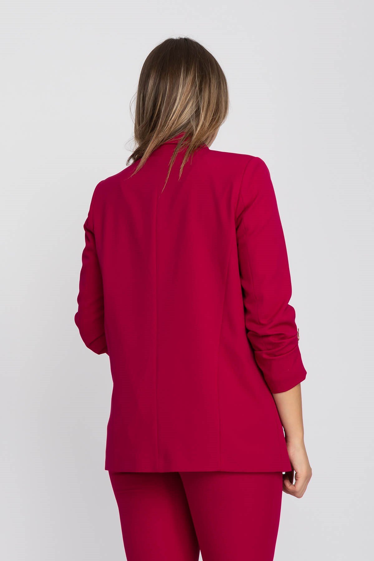 90503 Broşlu Büzgülü Ko Astarlarlı Blazer Ceket