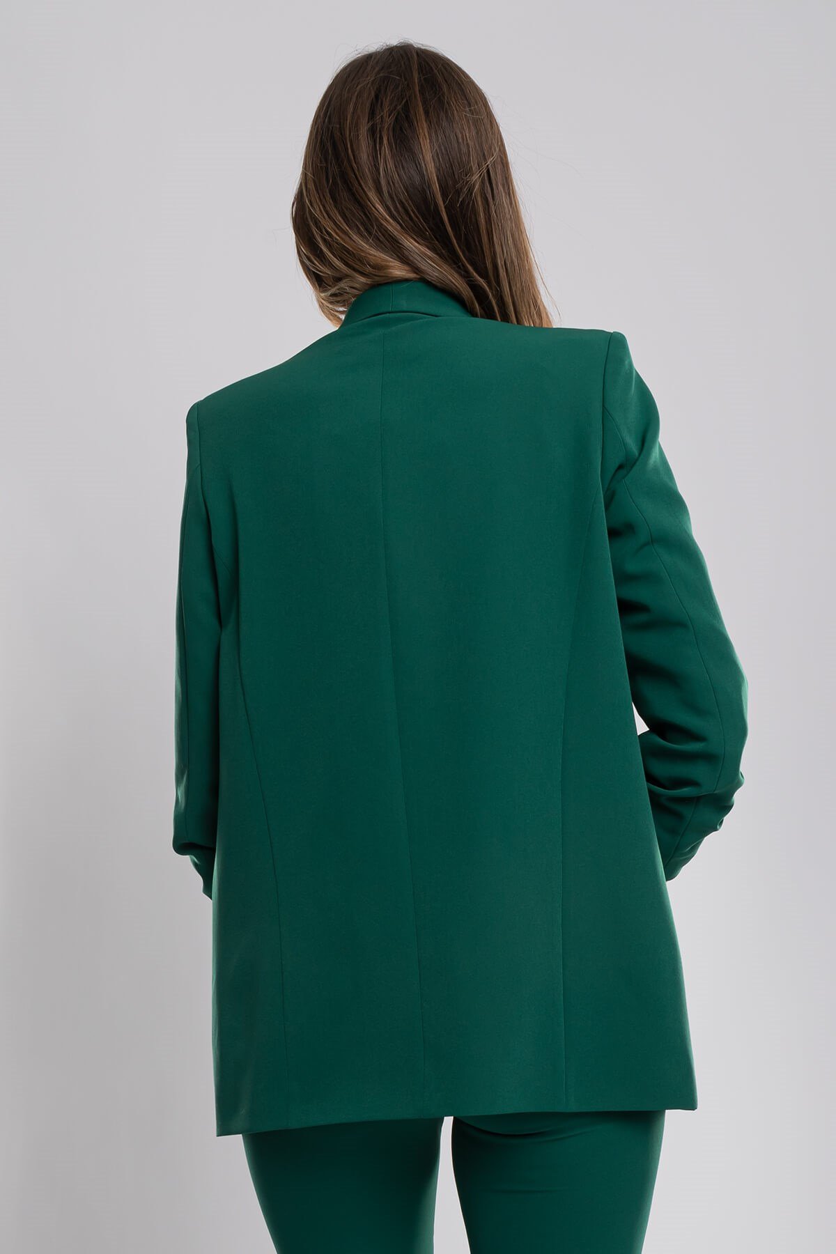 90503 Broşlu Büzgülü Kol Astarlarlı Blazer Ceket